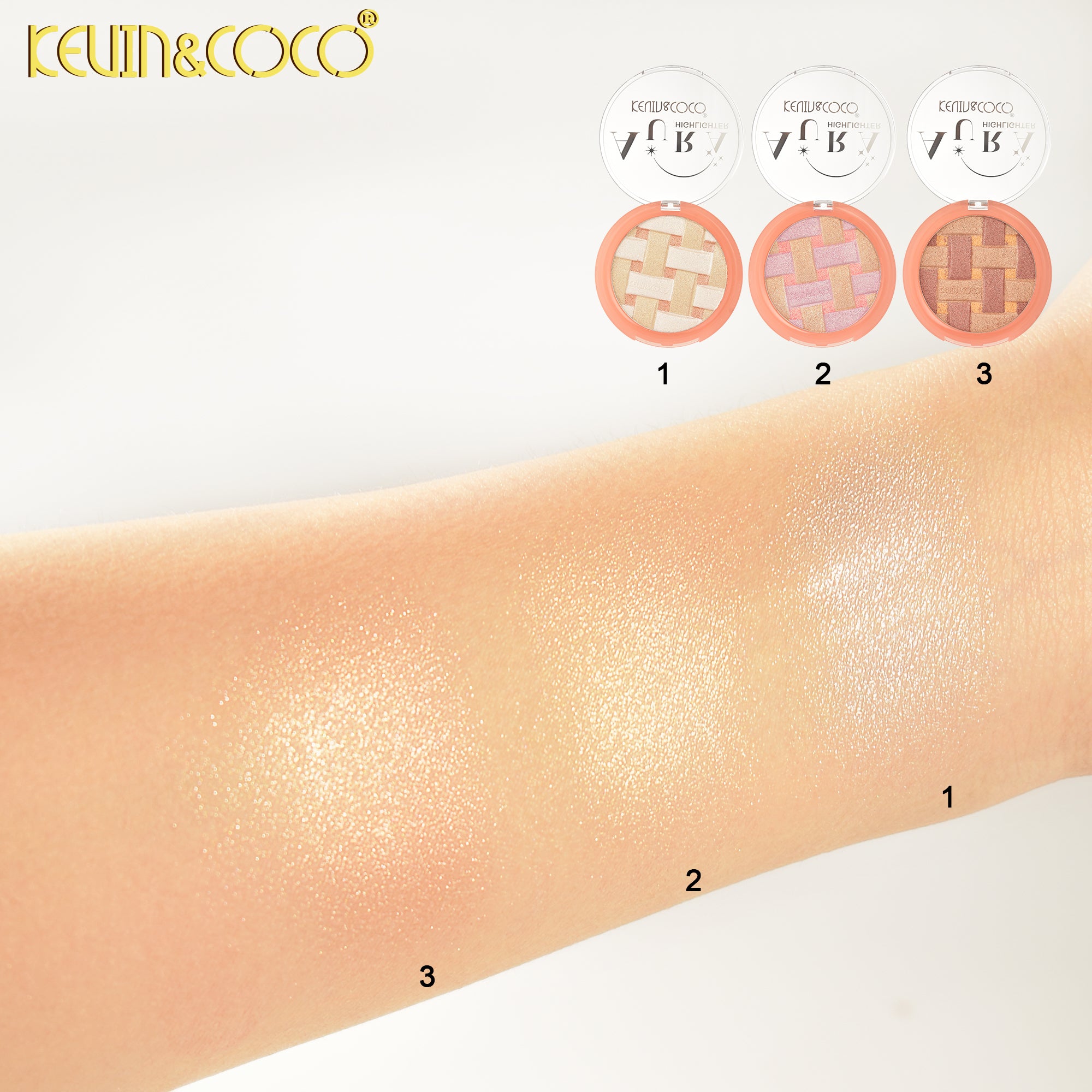 Crystal Grid Luminous Highlighter Powder Display - 24PCS(KC1277)