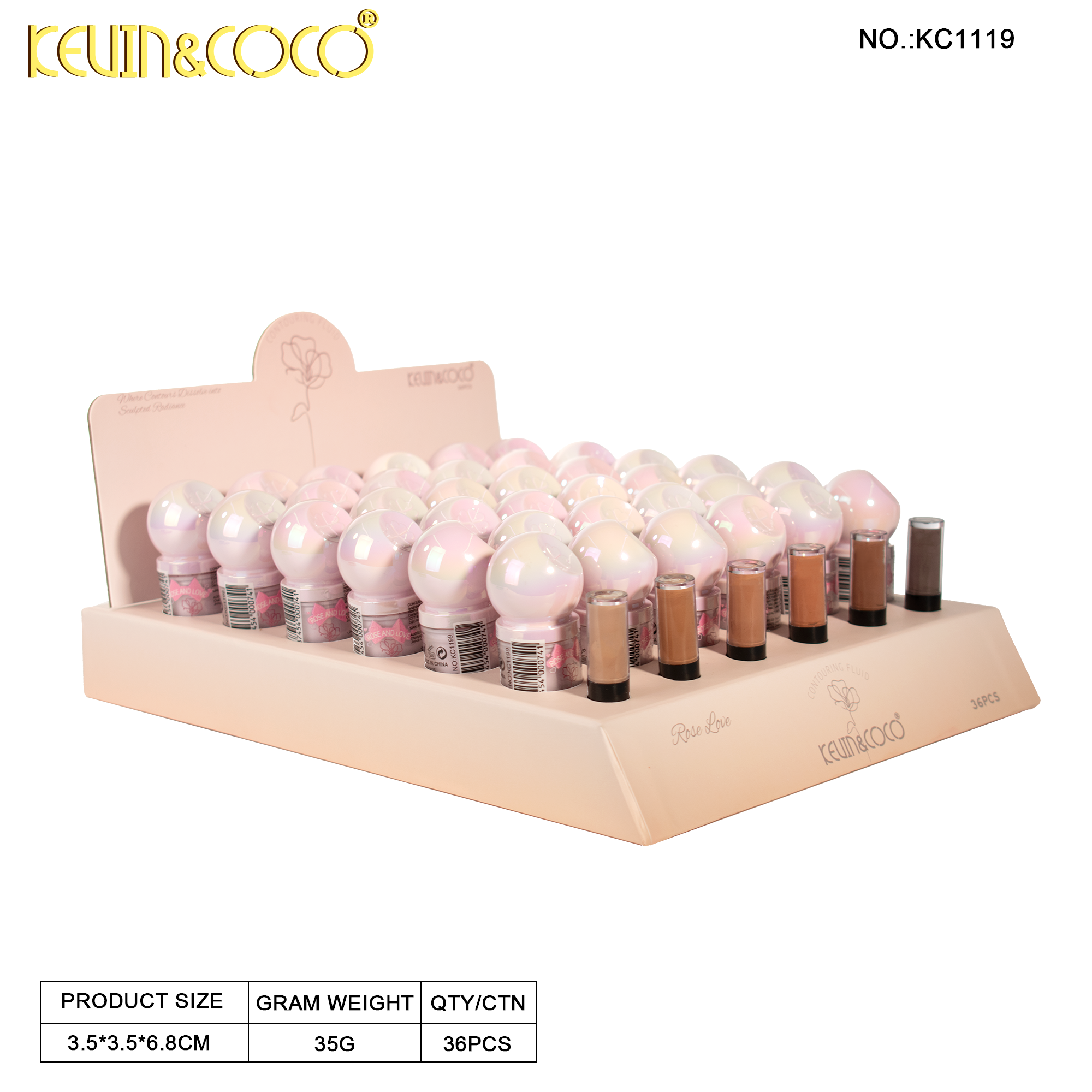 Rose Romance Contouring Liquid Display - 36PCS(KC1199)
