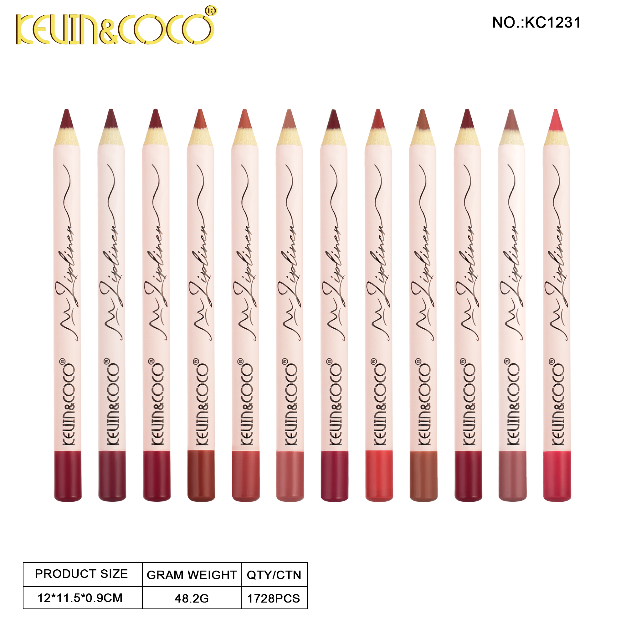 12-Piece Lip Liner Set - 144PCS (KC1231)