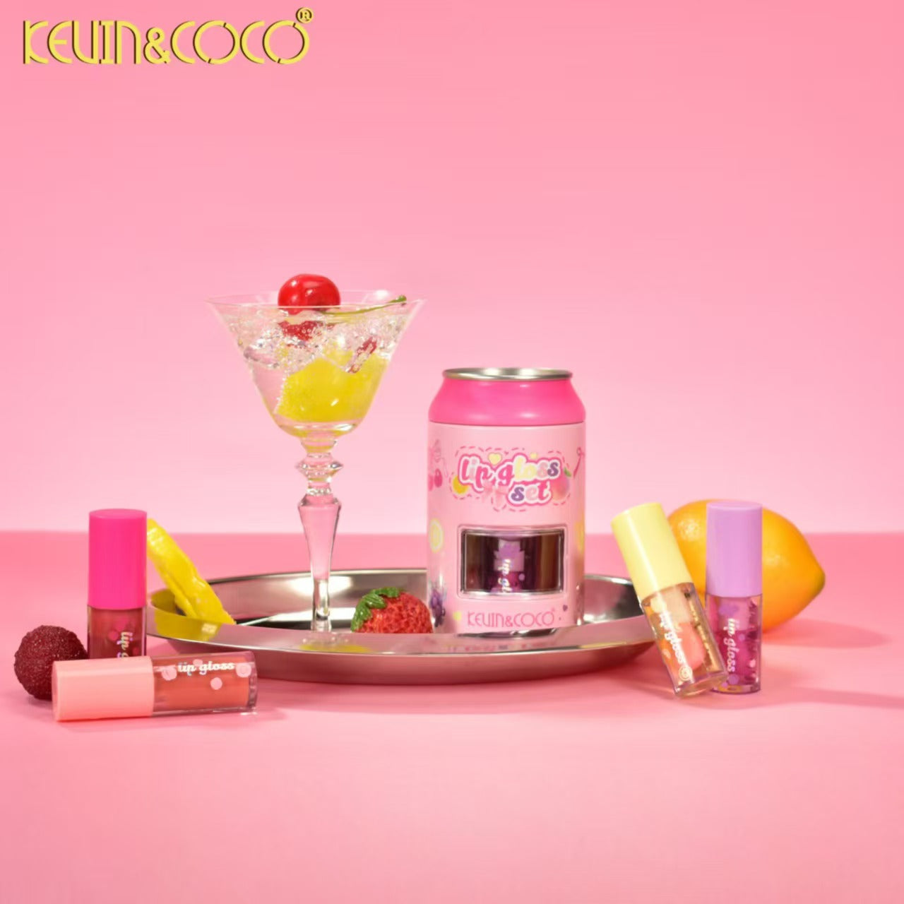 Fruit Satin Lip Gloss 4-Piece Assortment - 12PCS(KC1136) | KEVIN&COCO