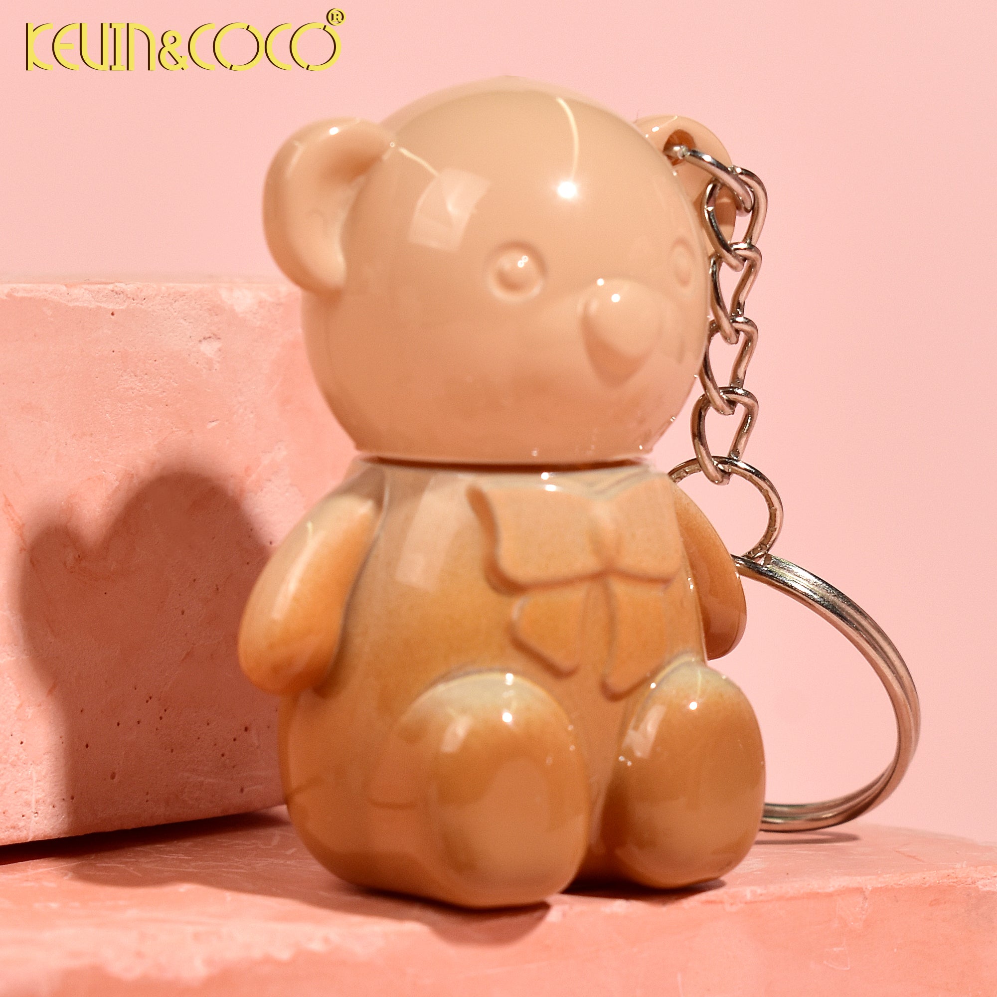 Fuzzy Bear Fun Lip Gloss Keychain Display Set - 24 PCS (KC248285