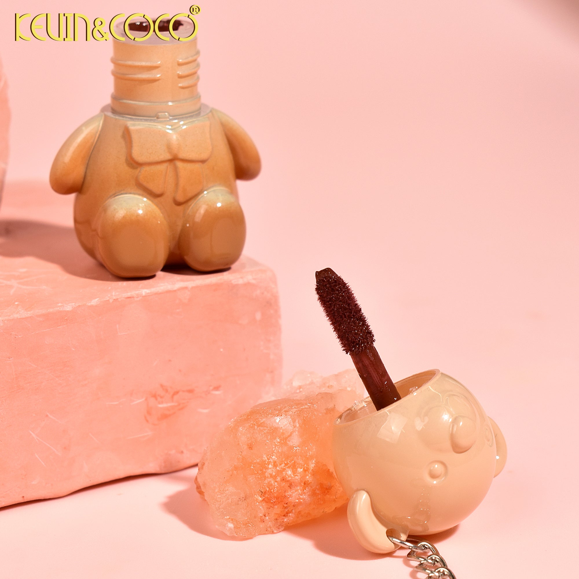 Fuzzy Bear Fun Lip Gloss Keychain Display Set - 24 PCS (KC248285