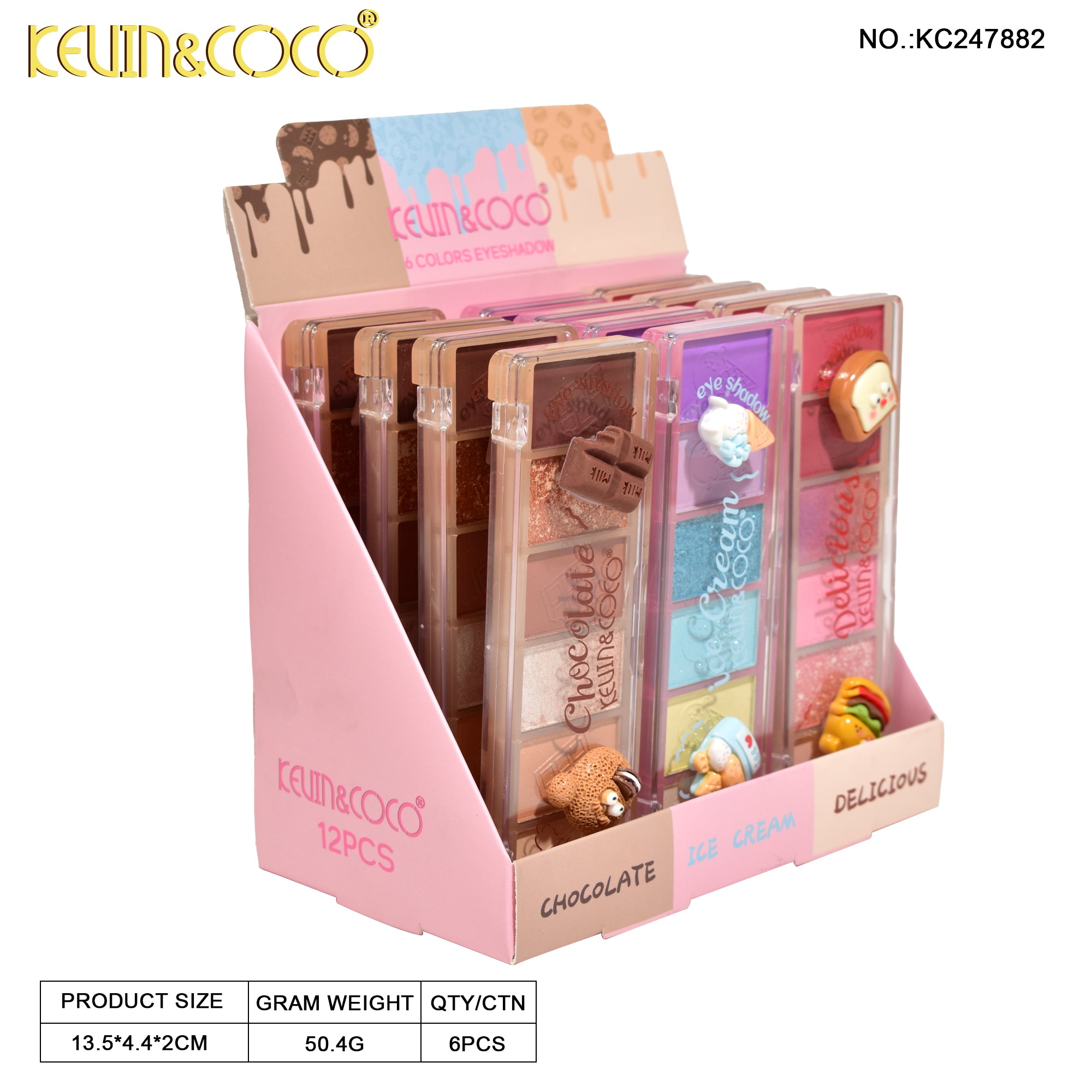 6-Color Foodie Fun Eyeshadow Palette DISPLAY SET - 12 PCS