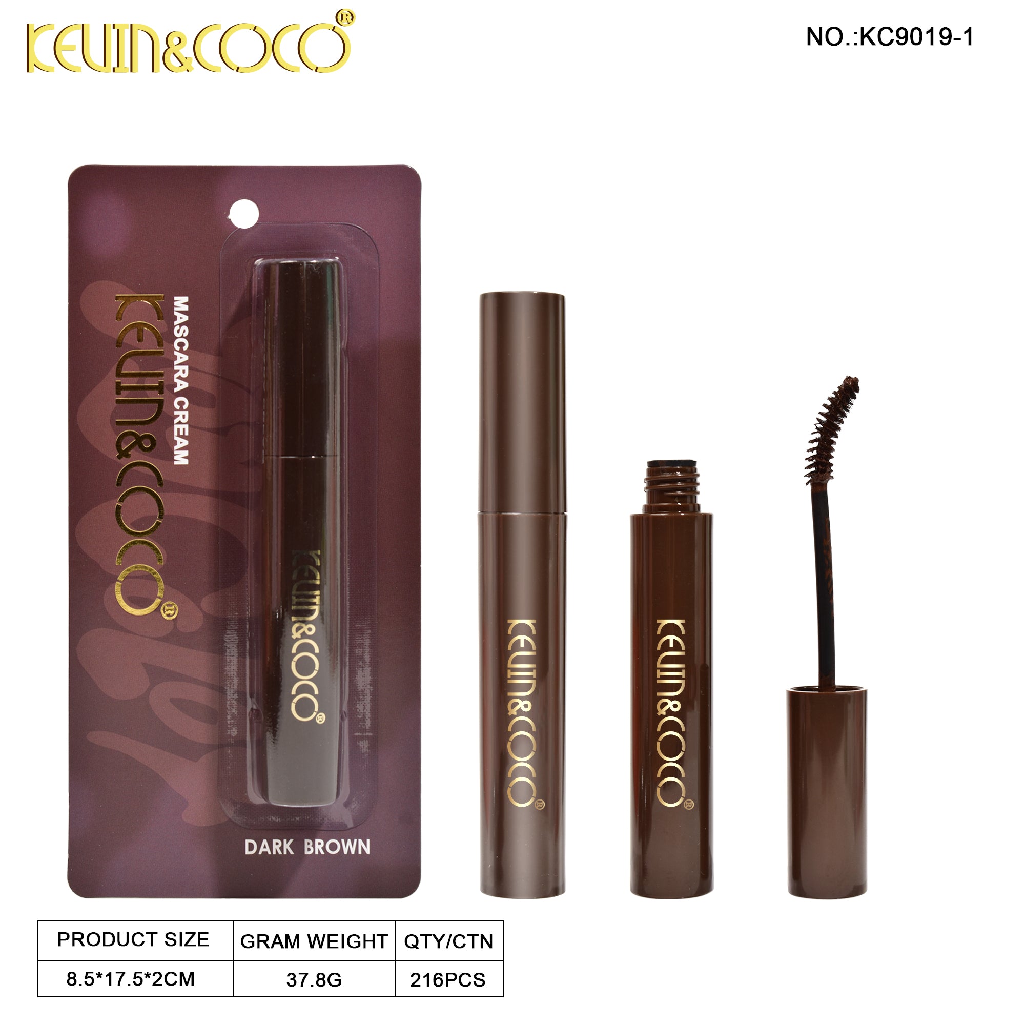 Long Lasting Mascara Brown - 12 PCS (KC9019)