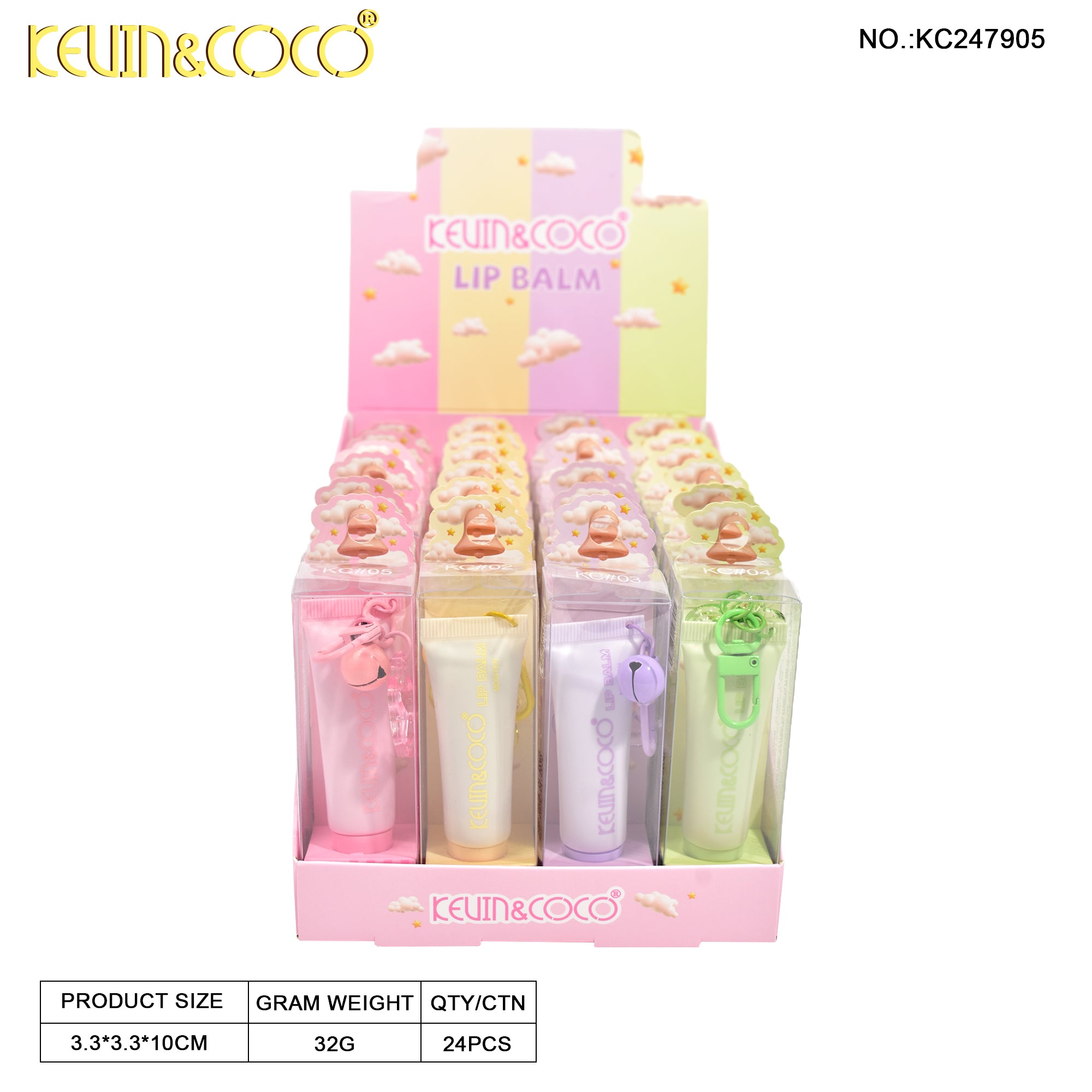 Lucky Hydration Lip Balm Display Set - 24 PCS (KC247905) | KEVIN&COCO