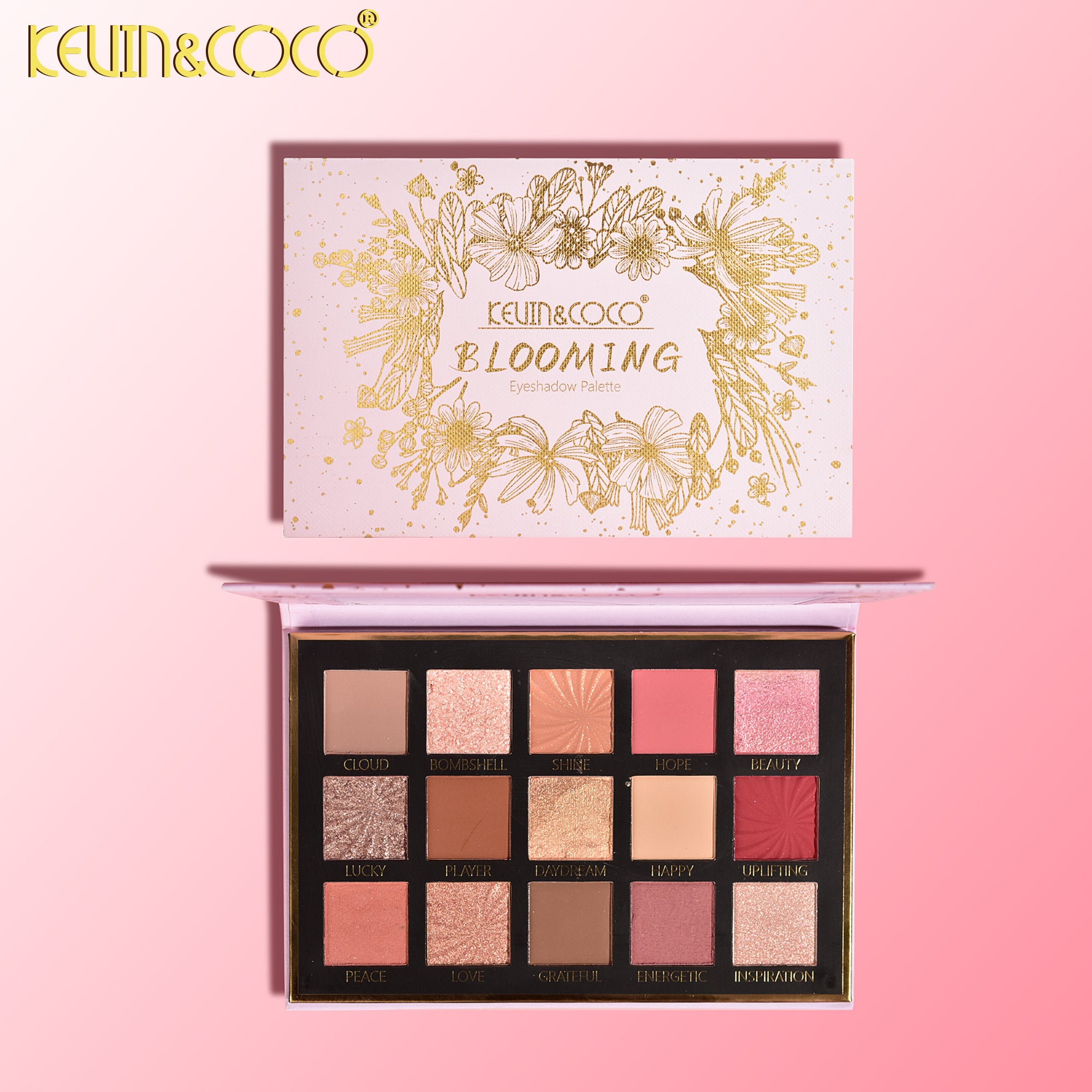 Blooming 15-Color Eyeshadow Palette Display Set - 6 PCS (KC248537