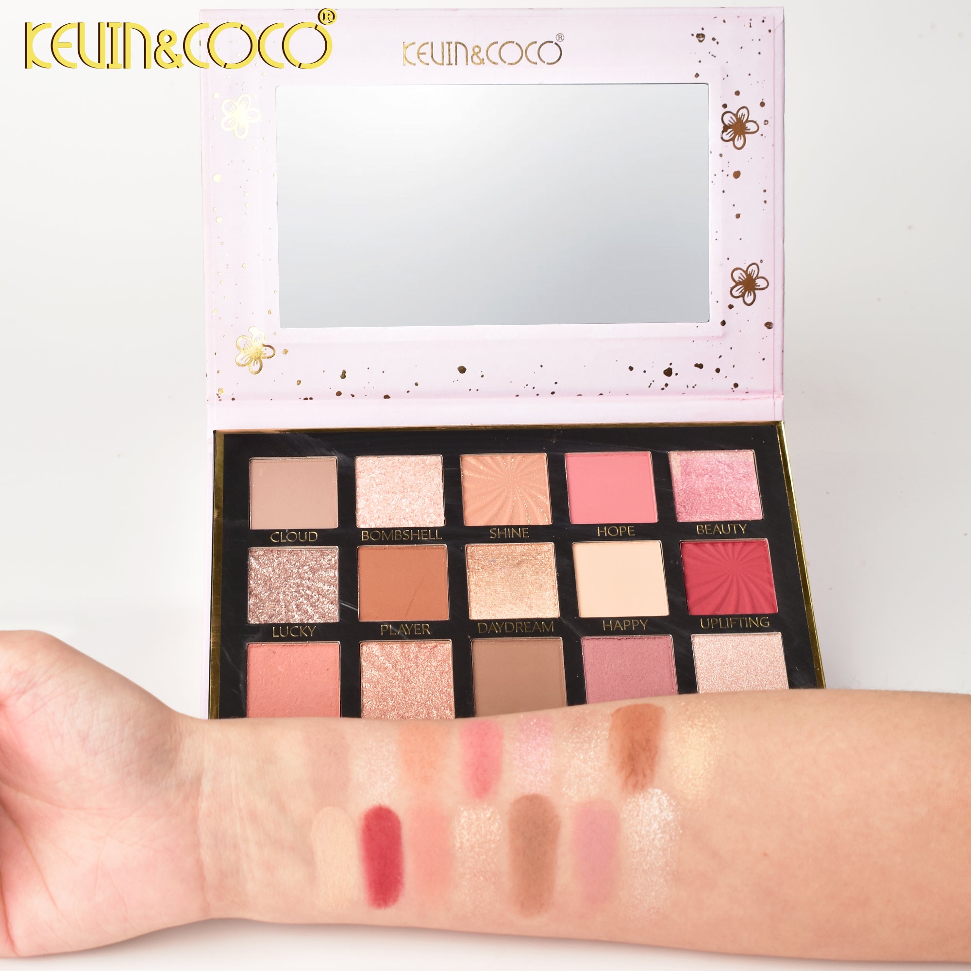 Blooming 15-Color Eyeshadow Palette Display Set - 6 PCS (KC248537