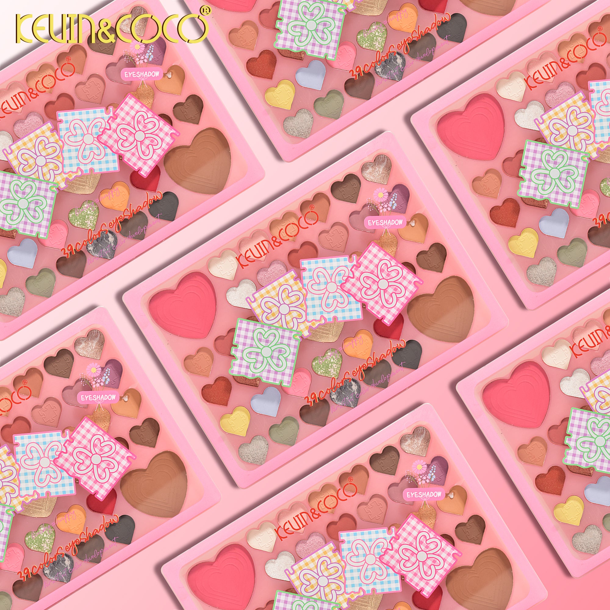 Heart Puzzle 39-Color Eyeshadow Palette DISPLAY SET - 6 PCS