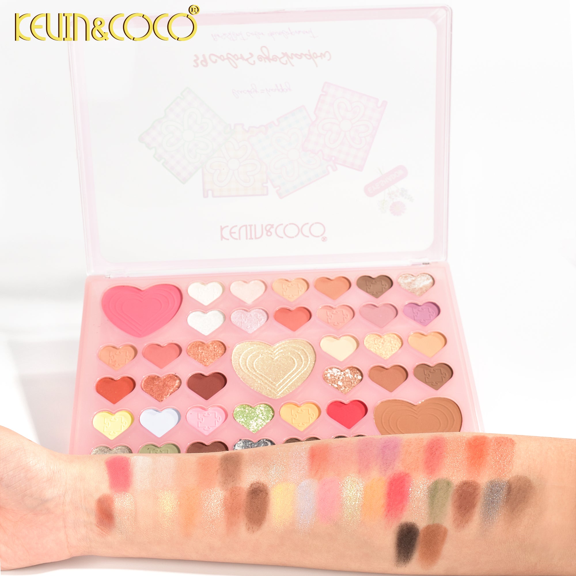 アイシャドウ kako Heart Puzzle 39-Color Eyeshadow Palette DISPLAY SET - 6 PCS