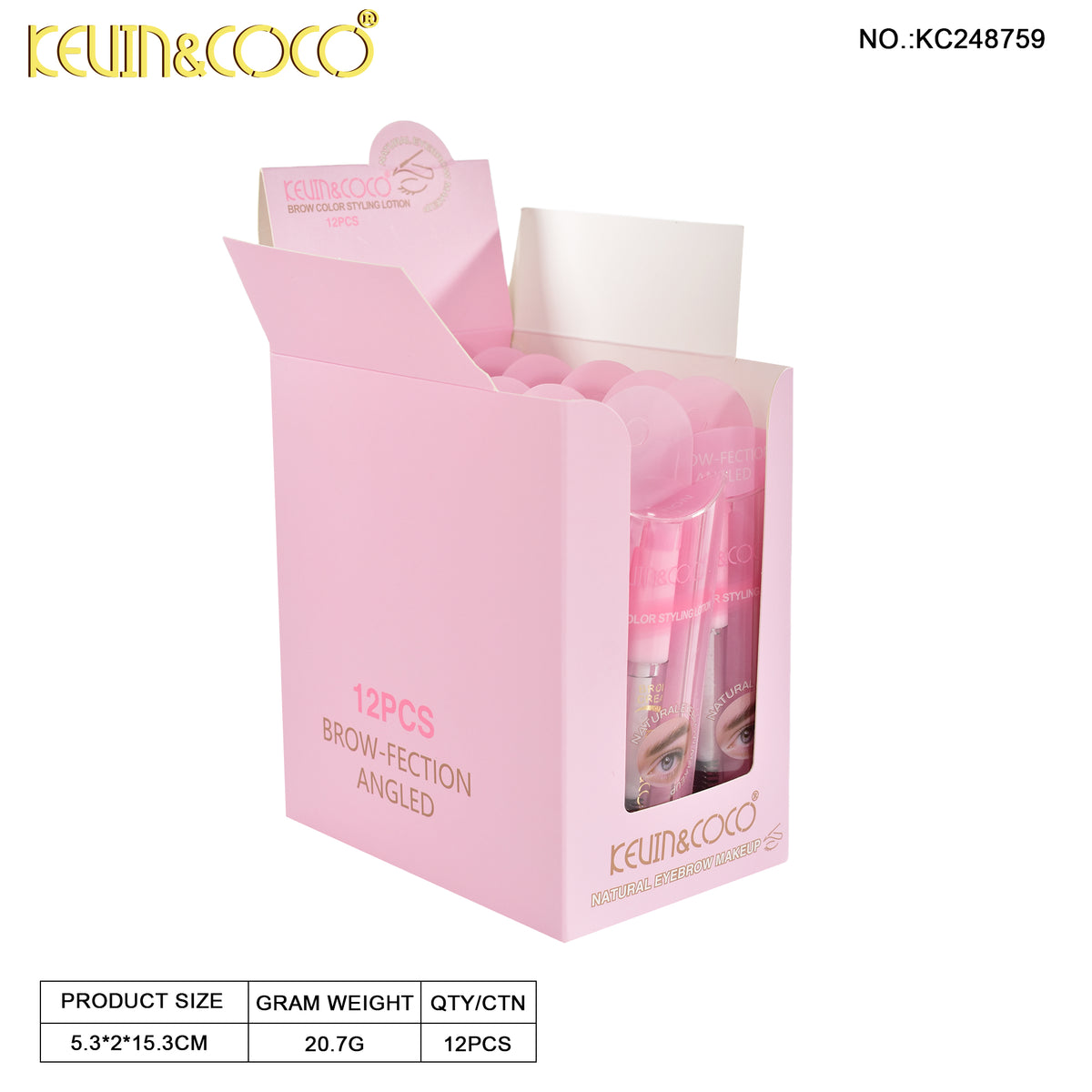 Natural Clear Brow Gel DISPLAY SET - 12 PCS (KC248759) | KEVIN&COCO