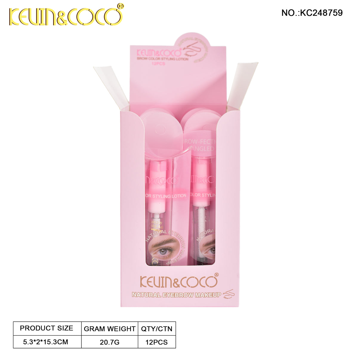 Natural Clear Brow Gel DISPLAY SET - 12 PCS (KC248759) | KEVIN&COCO