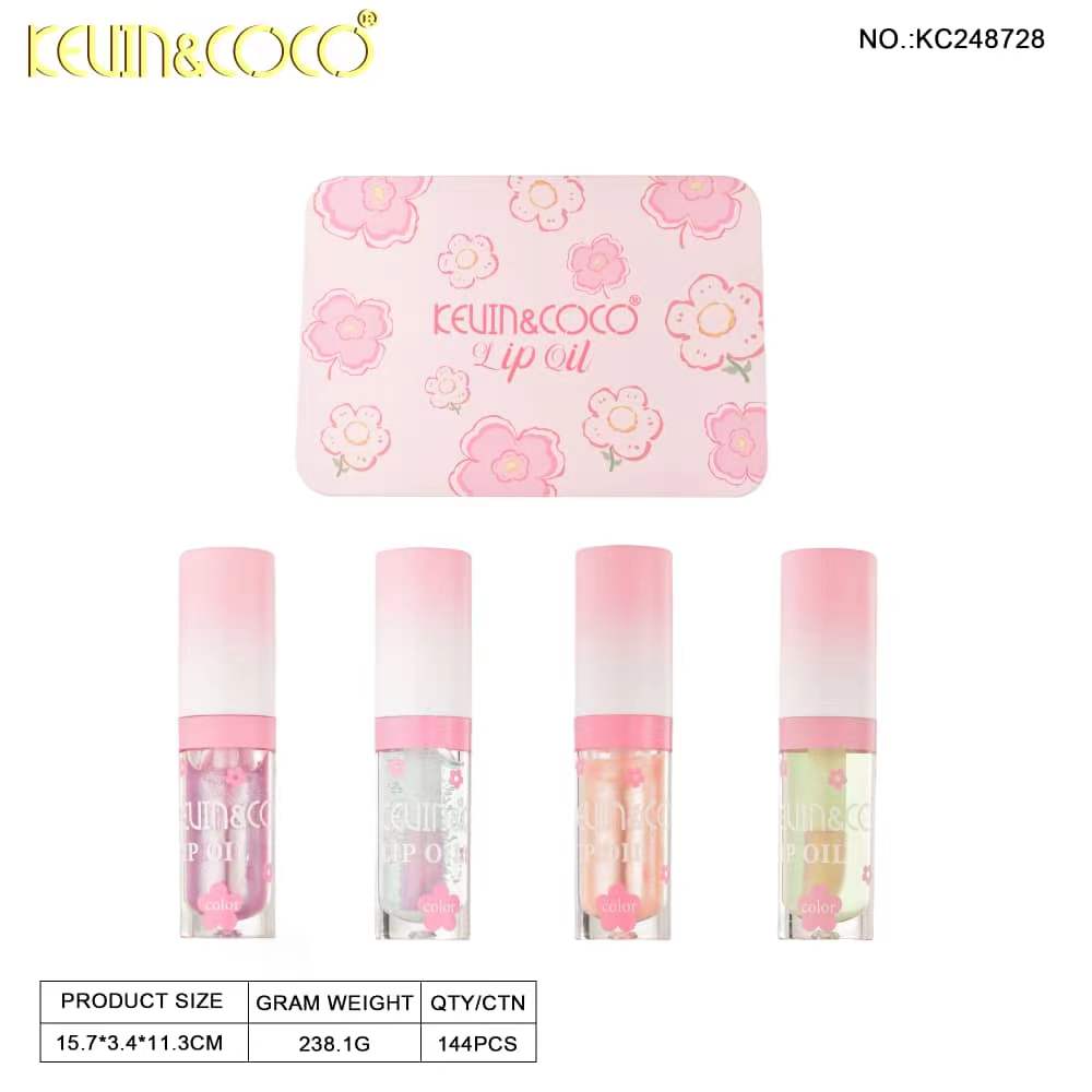 Springtime Floral Lip Oil Mini Kit Display Set - 6 PCS (KC248728