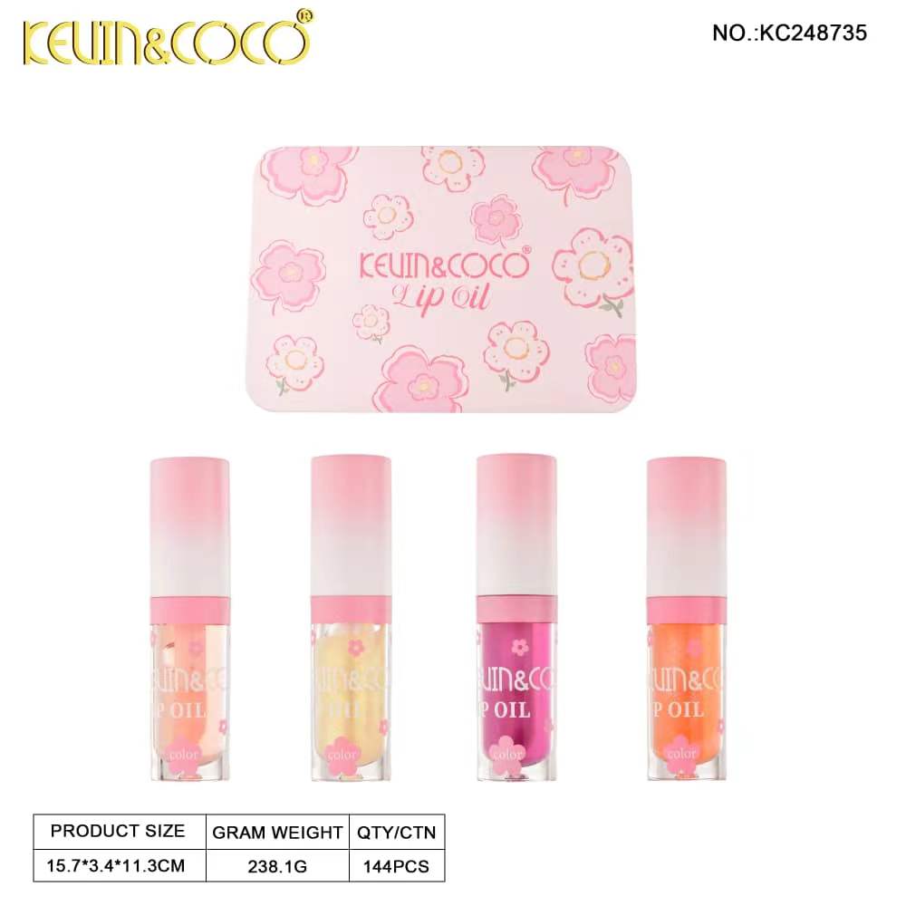 Springtime Floral Lip Oil Mini Kit Display Set - 6 PCS (KC248728