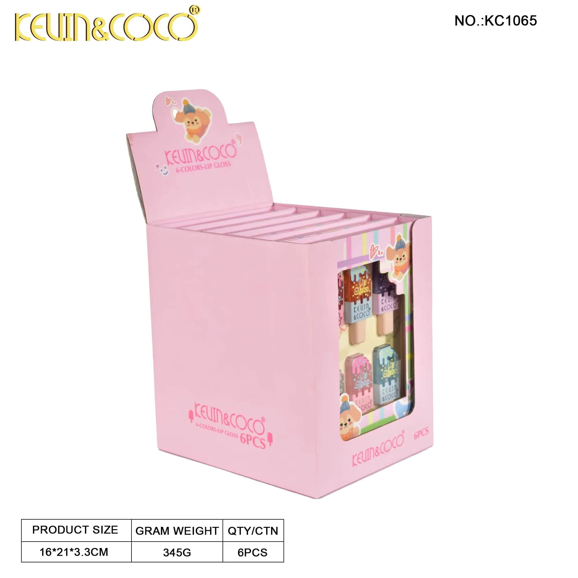 Foodie Funny Ice Cream Stick Lip Oil Kit display - 6 pcs (KC1065