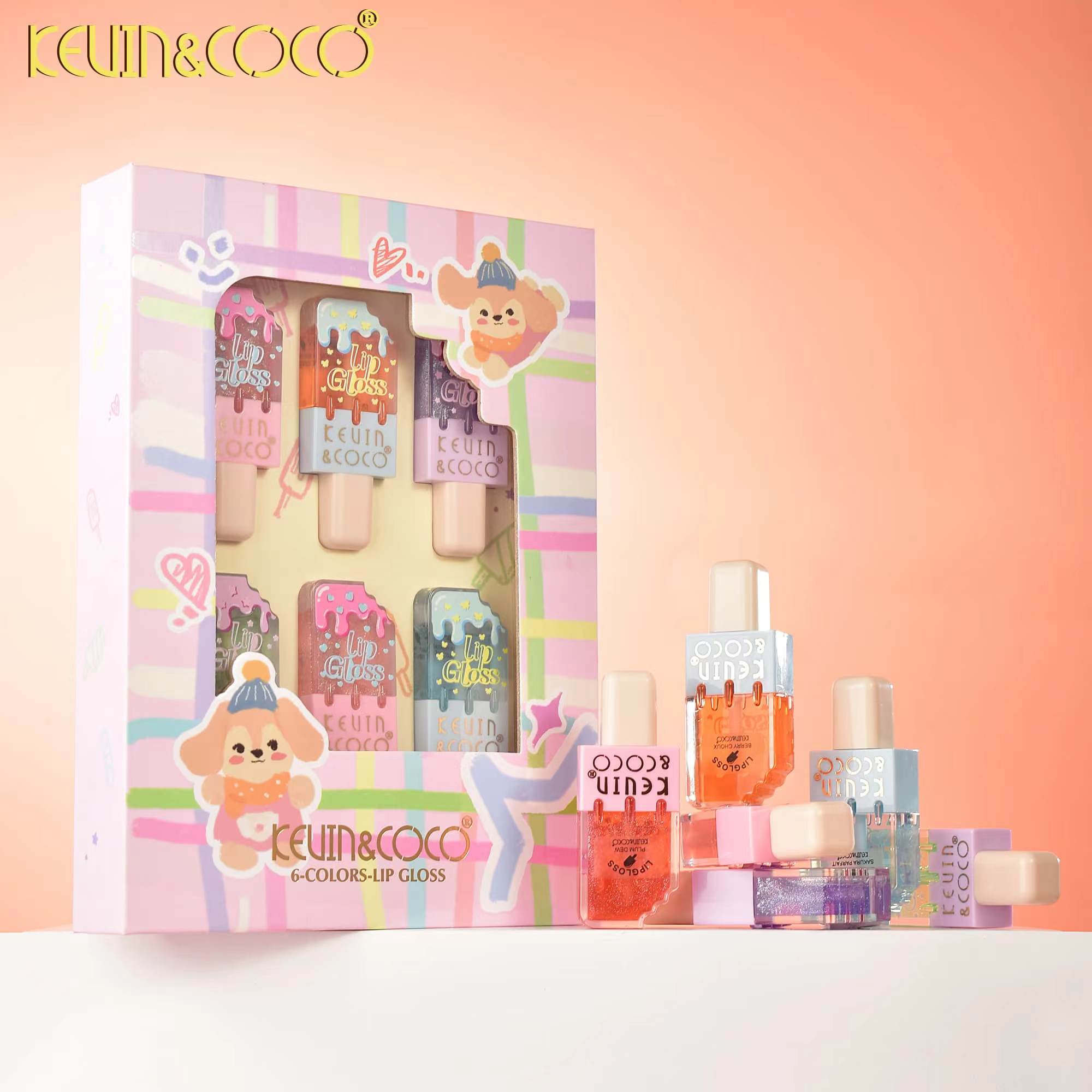 Foodie Funny Ice Cream Stick Lip Oil Kit display - 6 pcs (KC1065