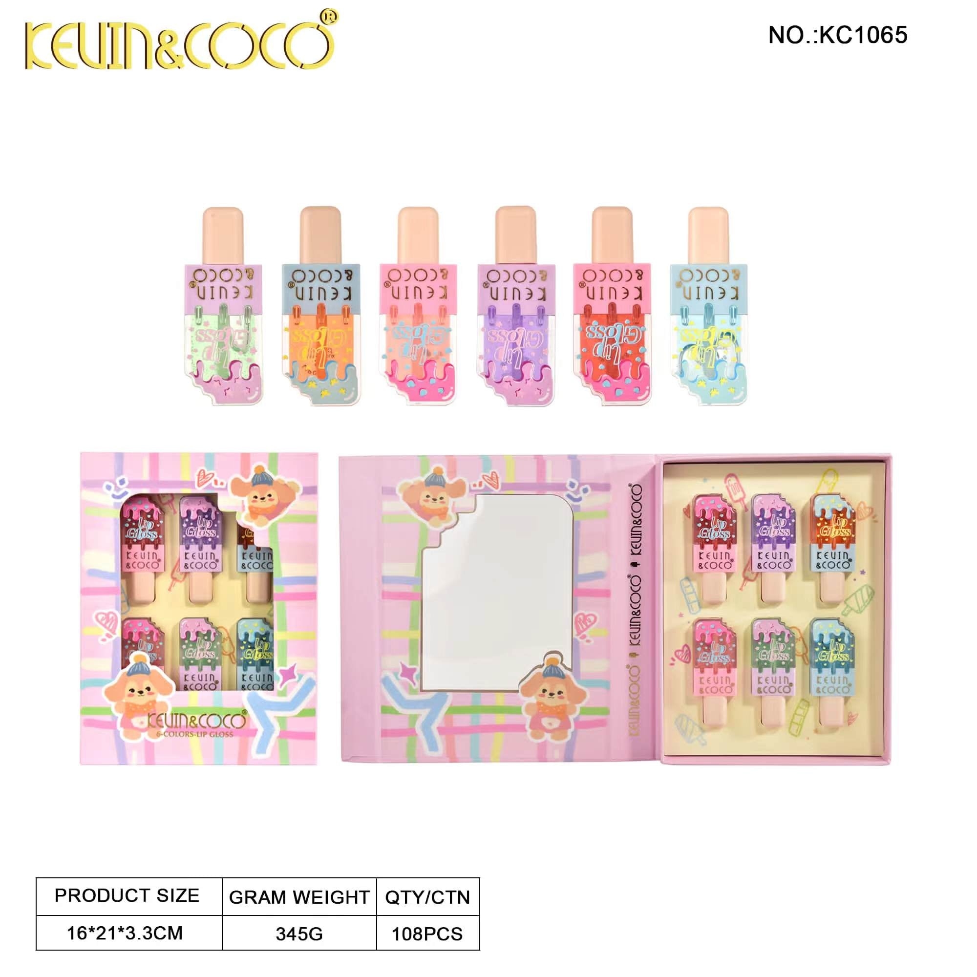 Foodie Funny Ice Cream Stick Lip Oil Kit display - 6 pcs (KC1065