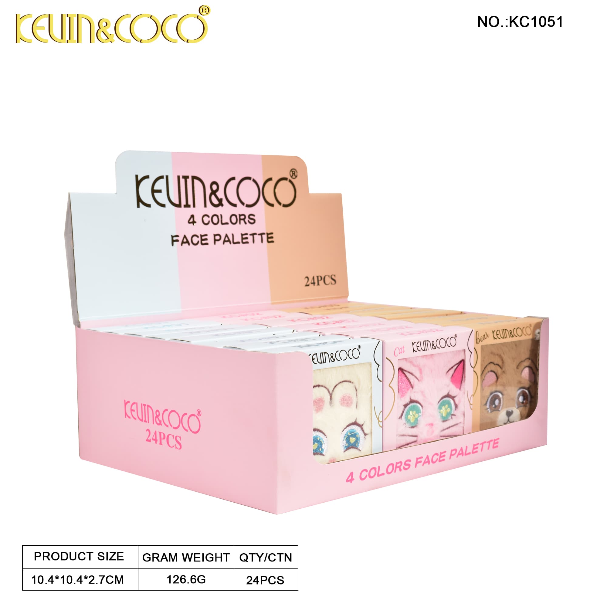 Velvet Puff 4-Shade Cheek Kit(KC11051) | KEVIN&COCO