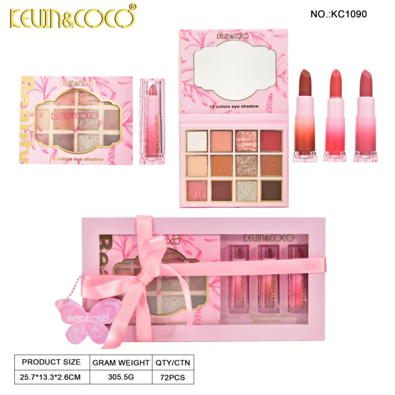 Dreamy Scent Lip & Shadow Set - 12 PCS (KC1090) | KEVIN&COCO