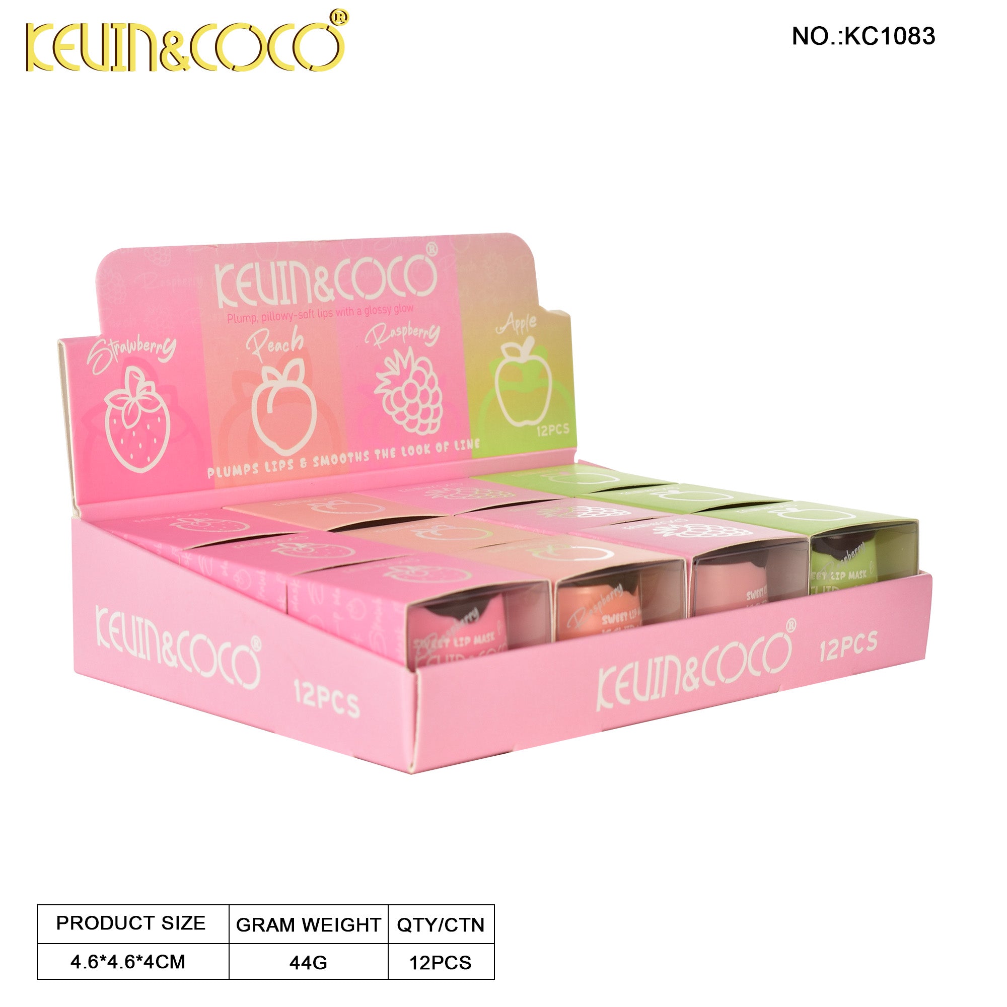 Fruit Candy Nourishing & Protective Lip Mask display set - 12 pcs