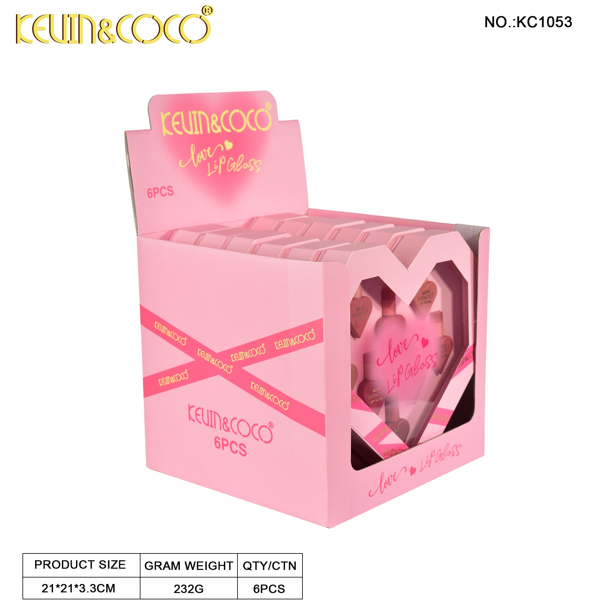 Love Garden 8-Piece Water Proof Lip Gloss Set DISPLAY - 6 PCS