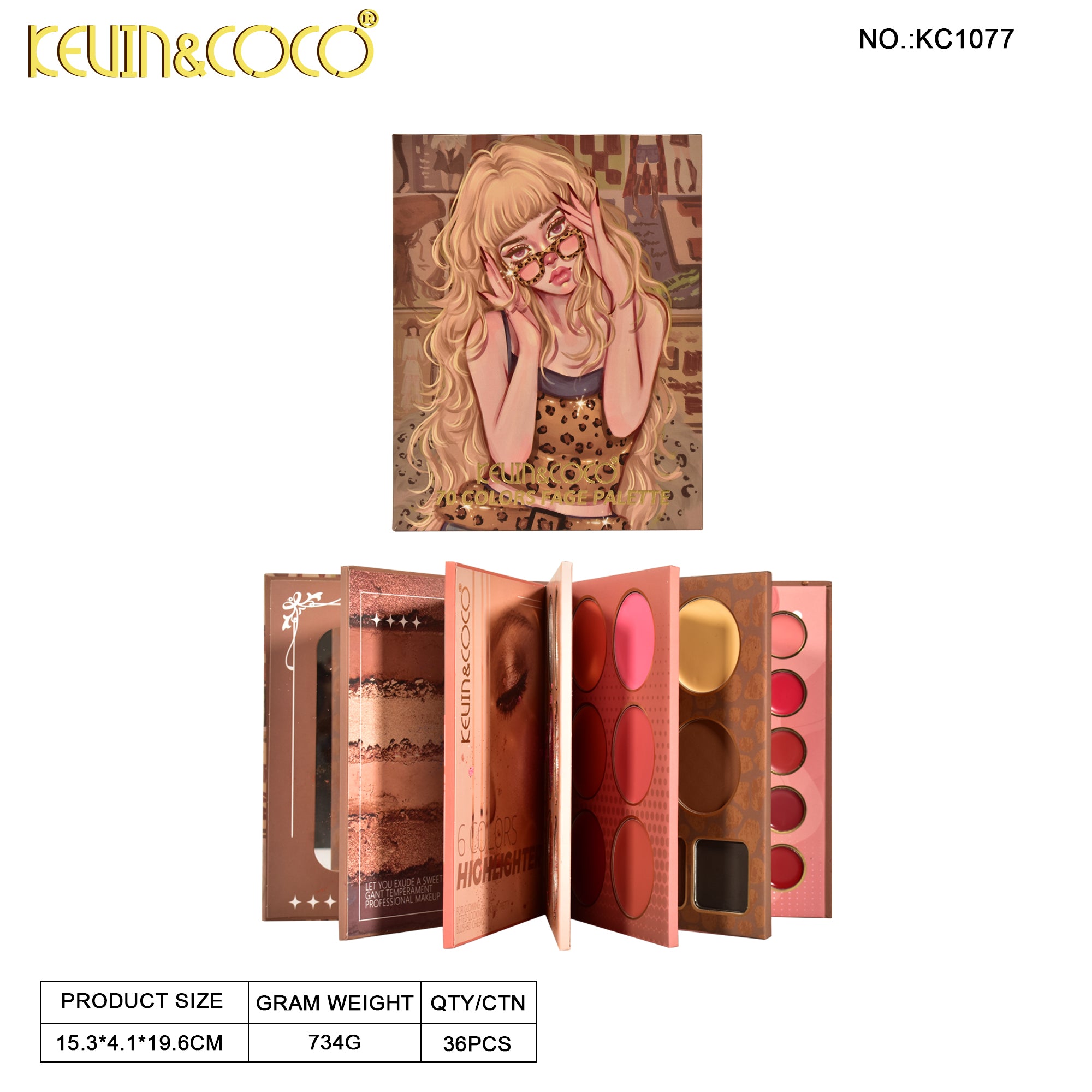 79-Color Leopard Girl 6-Layer All-in-One Glam Kit - 6 PCS (KC1077)