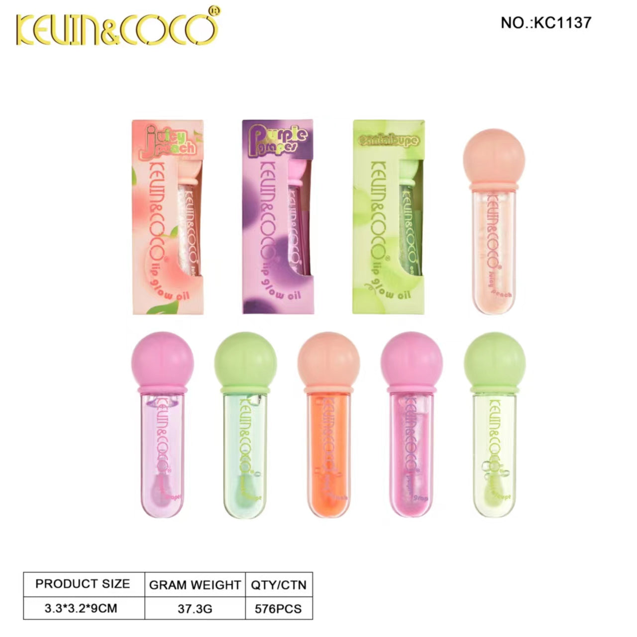 Cream Puff Care Lip Oil DISPLAY SET - 24 PCS (KC1137)