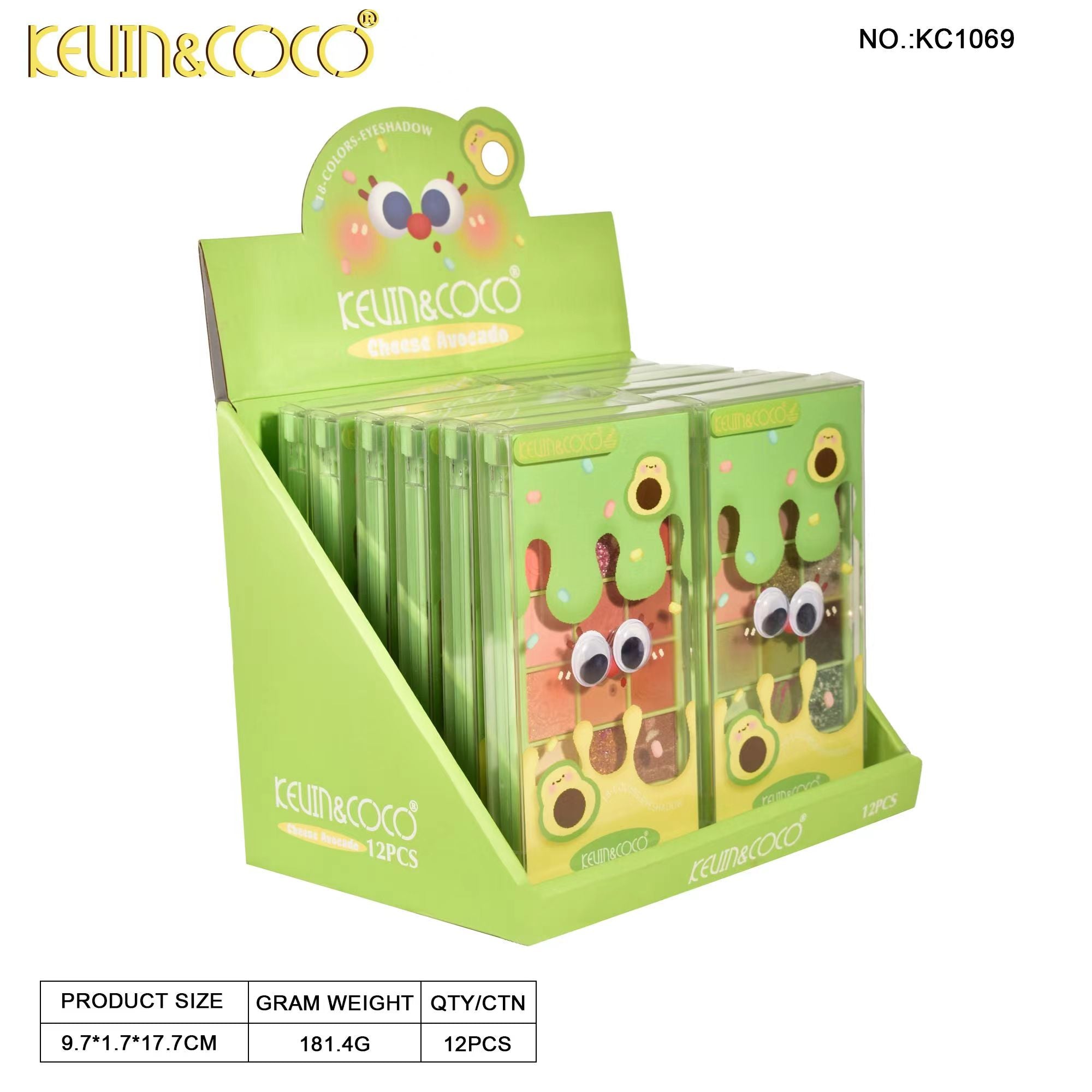 Vivid Jade 18-Color Eyeshadow Palette Display-12PCS（KC1069）