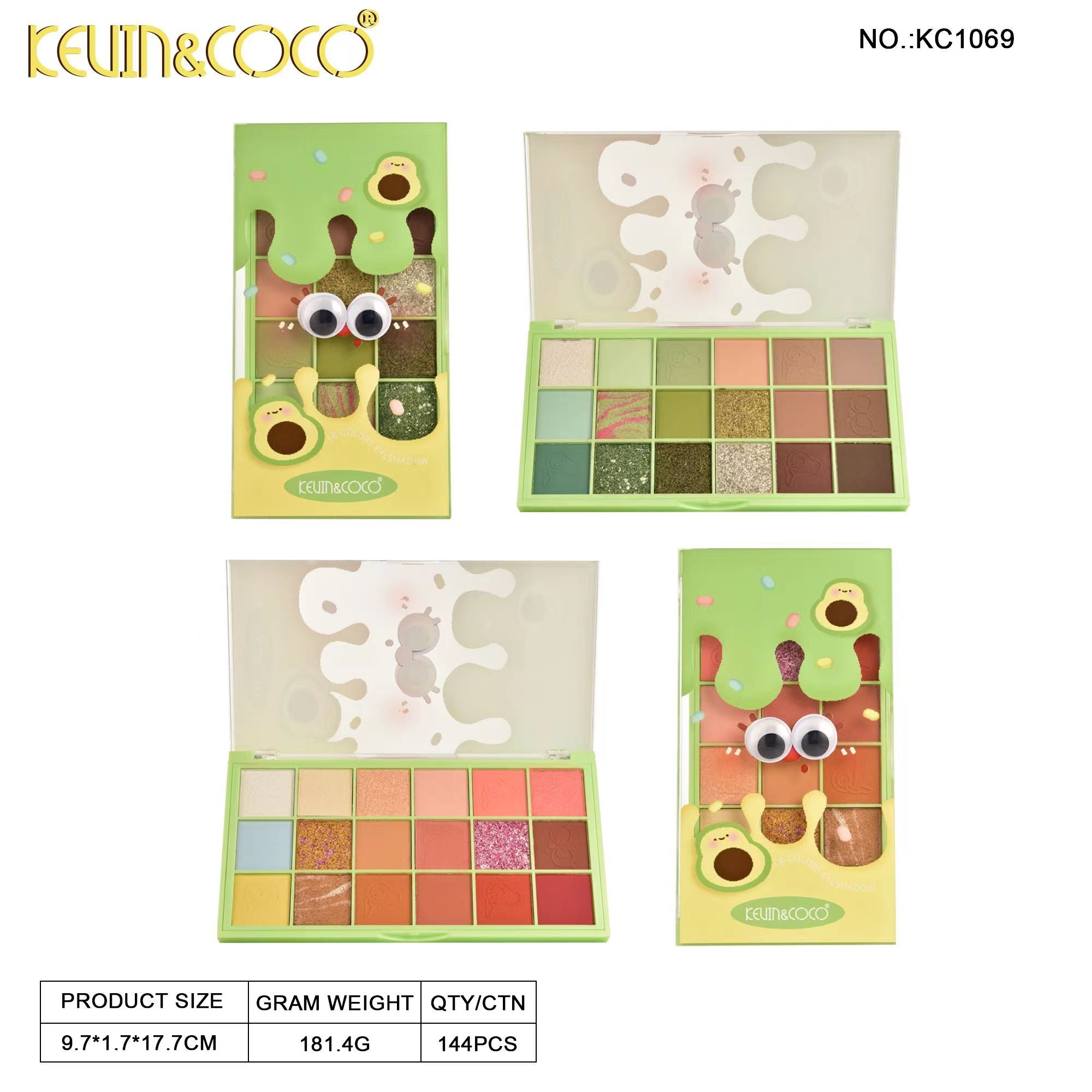 Vivid Jade 18-Color Eyeshadow Palette Display-12PCS（KC1069）