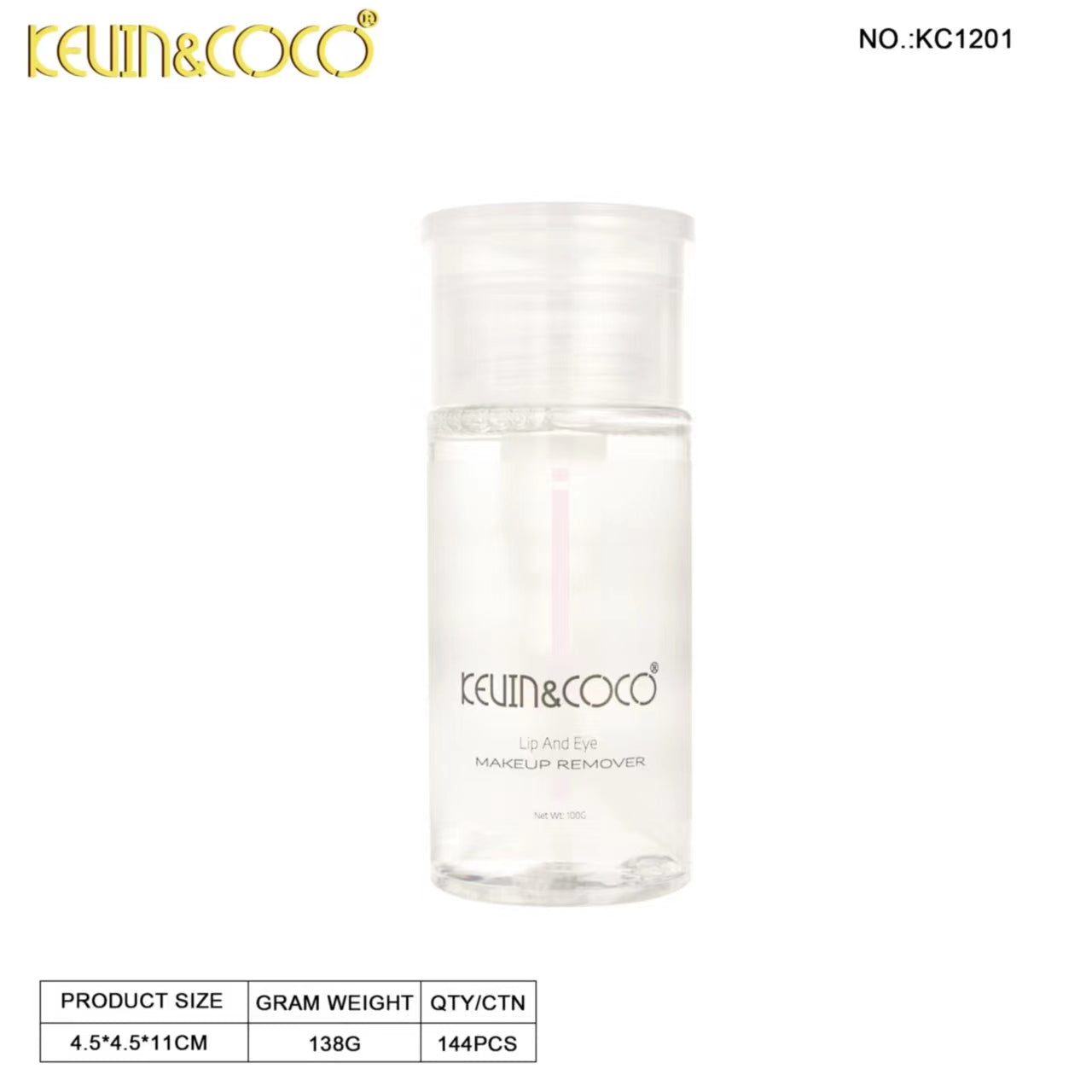 Pure Clean 3-in-1 Lip & Eye Makeup Remover 100ml -12PCS(KC1201)