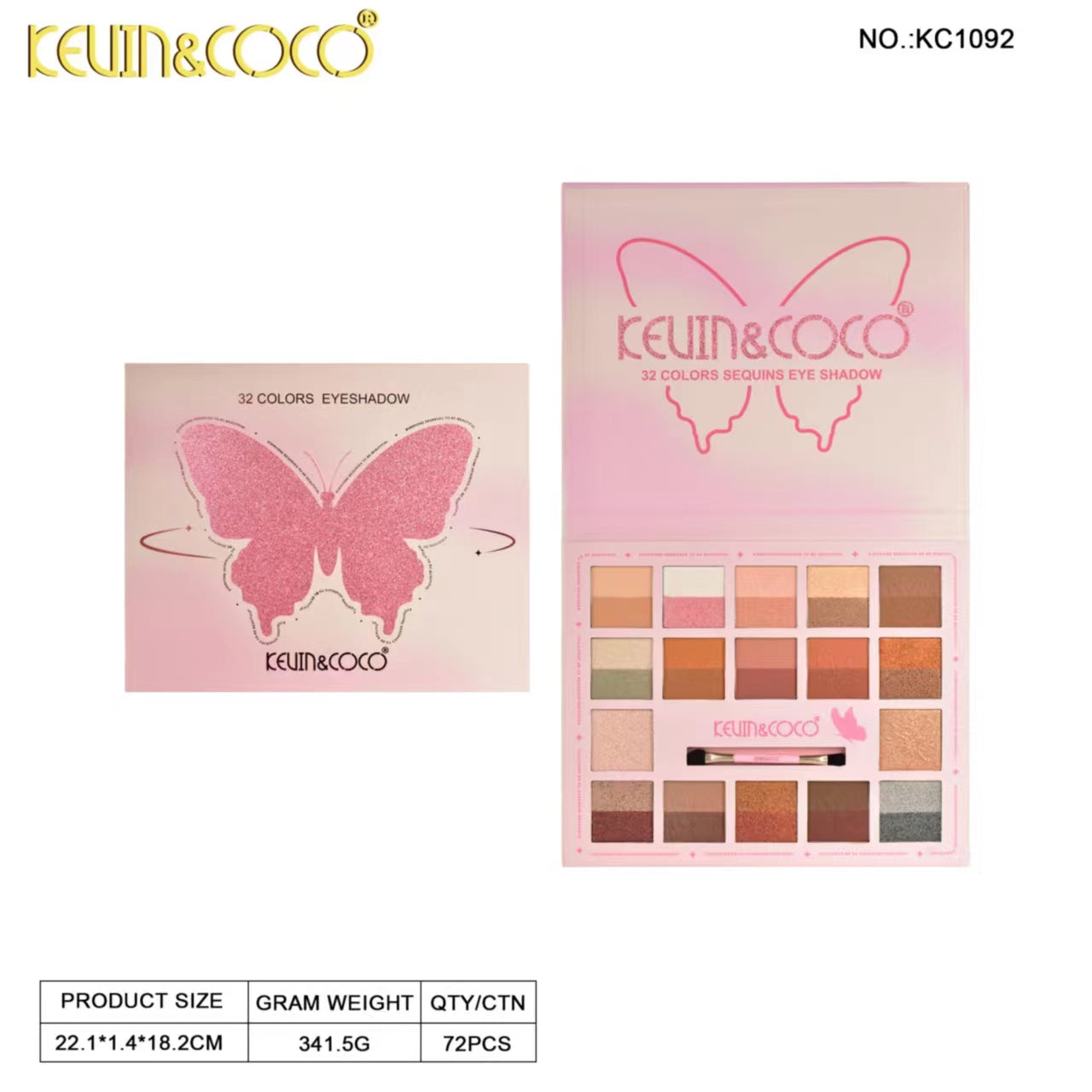 Butterfly Dream 32-Color Eyeshadow Palette Display-6PCS(KC1092)
