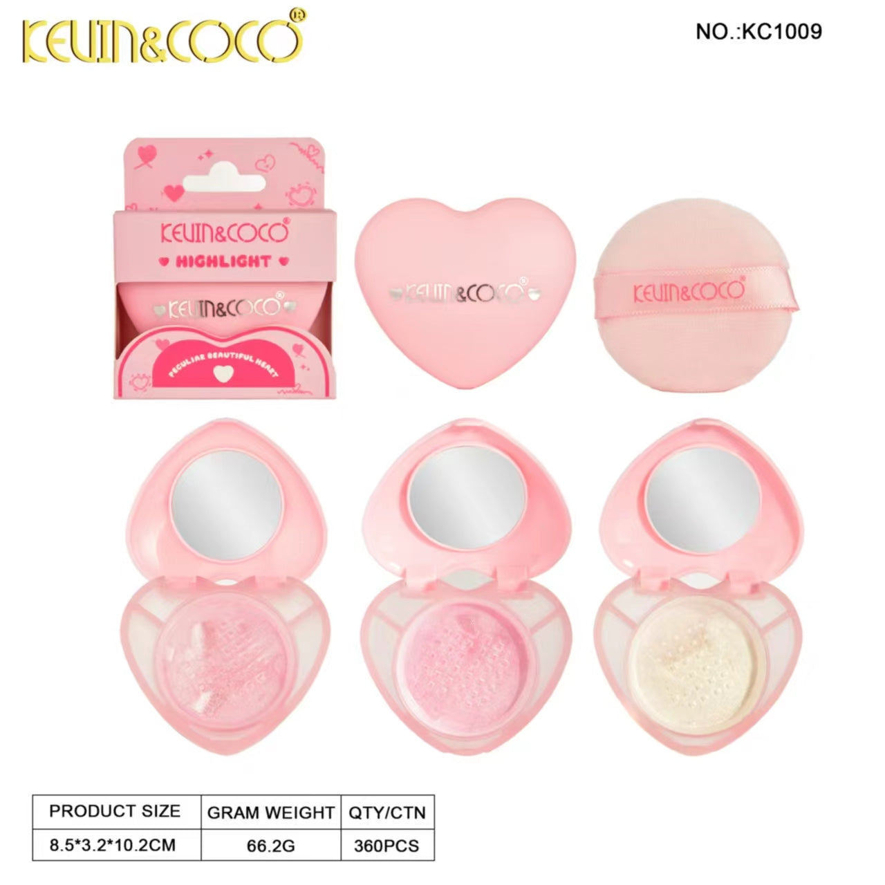 Magical Heart Loose Powder & Blush Dispplay-12PCS(KC1008/KC1009)