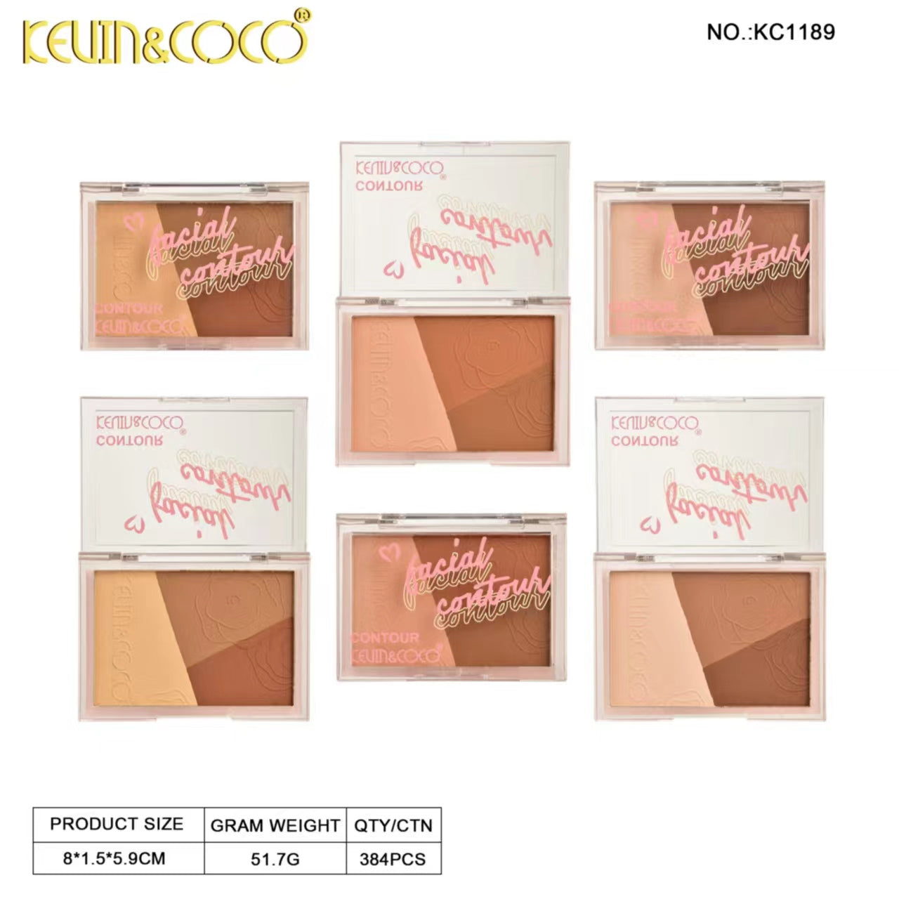 Velvet Rose Trio Contour Powder Display-24PCS (KC1189)
