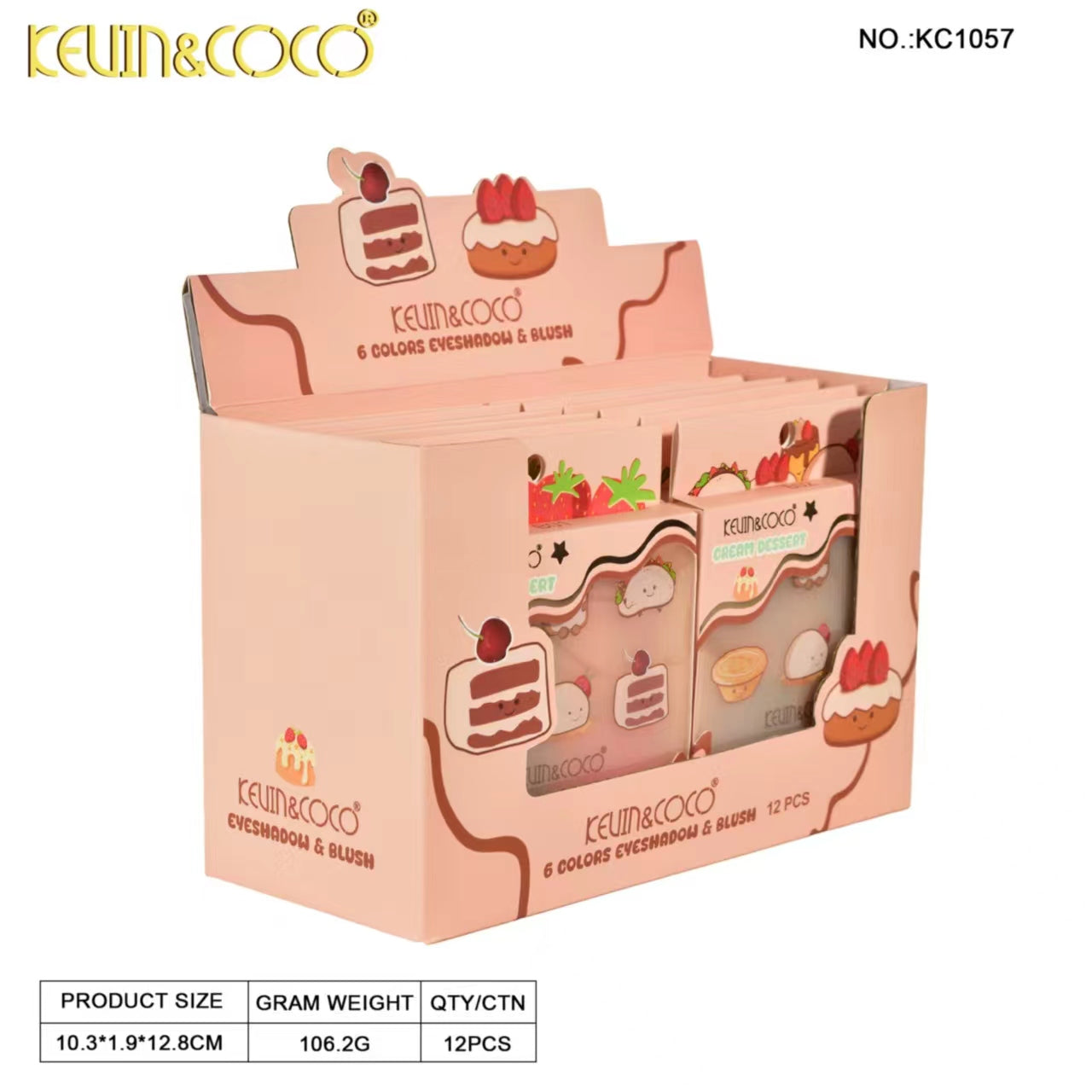 Magical Heart Loose Powder & Blush Duo Display-12PCS（KC1056/KC1057）