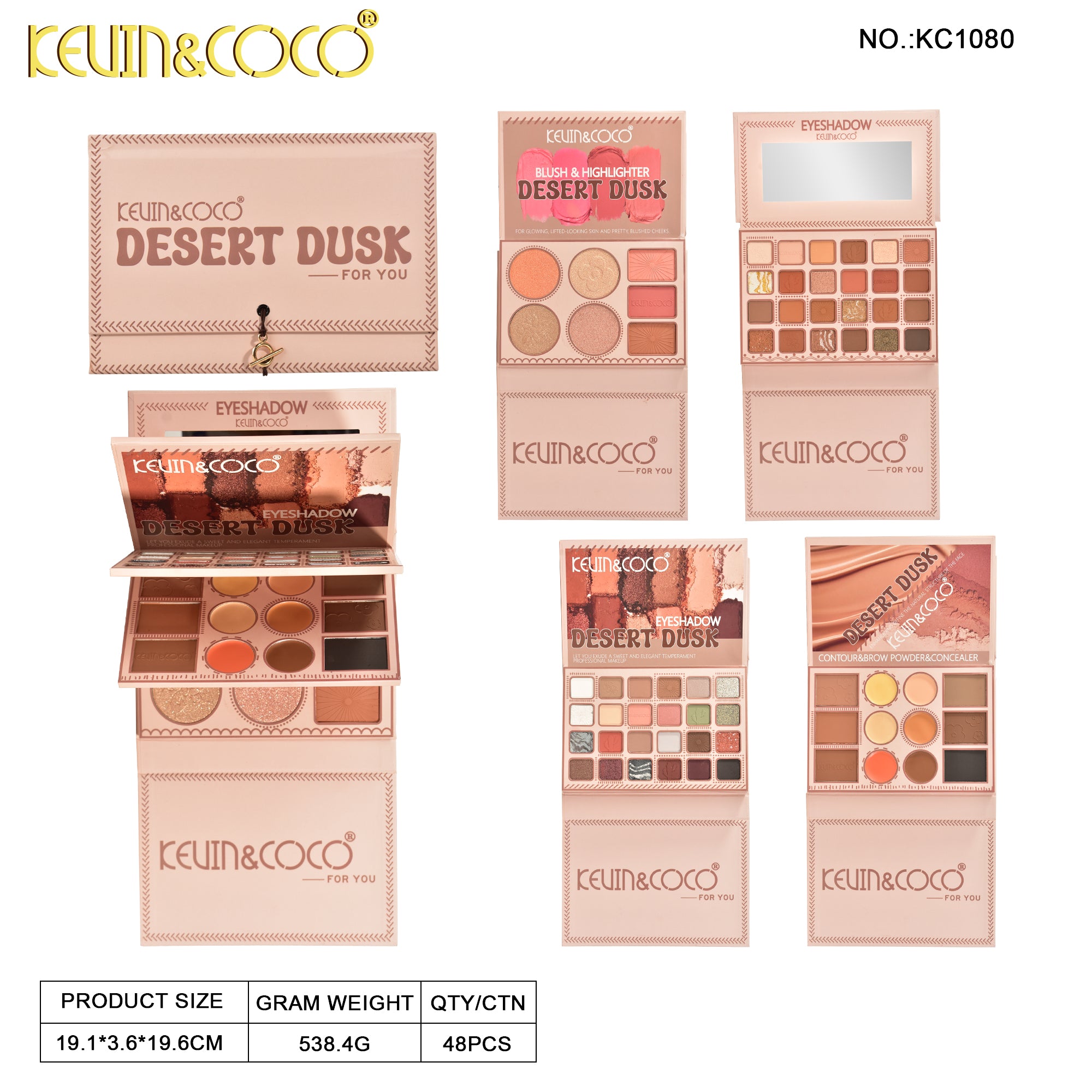 Desert Dusk 4-Layer Makeup Palette -6PCS(KC1080) | KEVIN&COCO