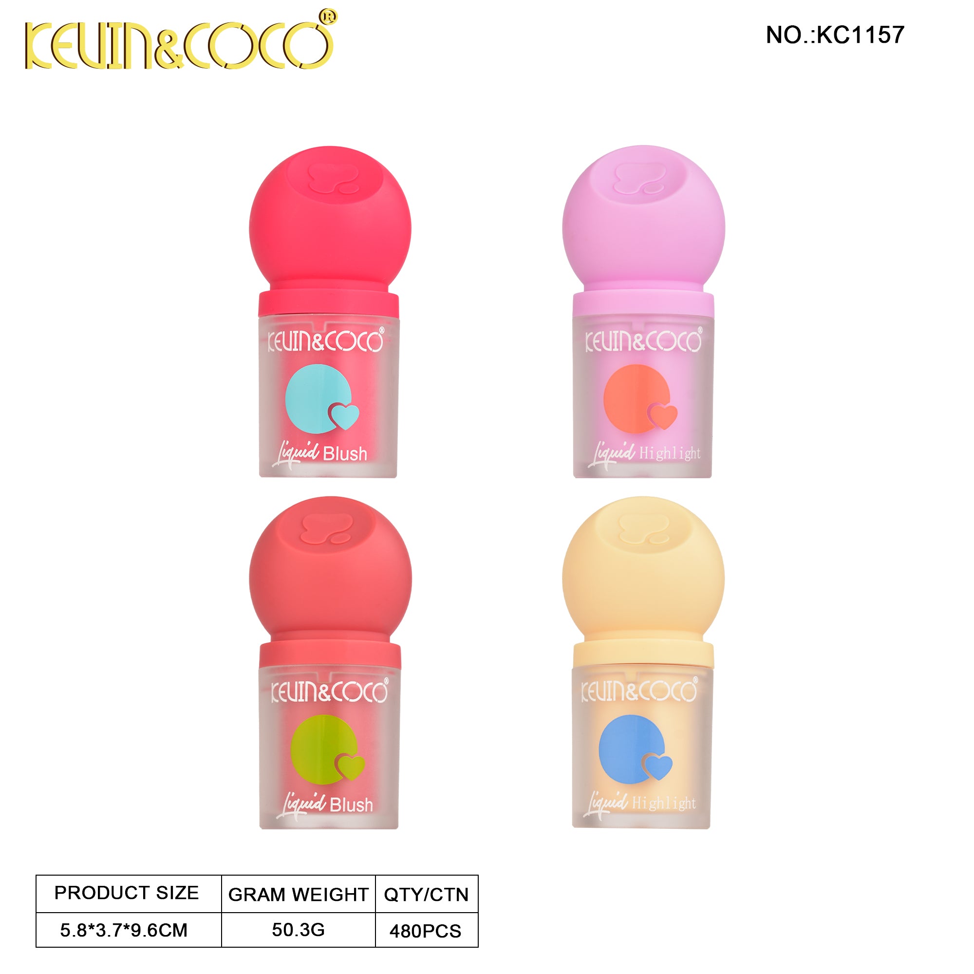 Liquid Blush & Highlighter Display Set - 24 PCS (KC1156/KC1157)