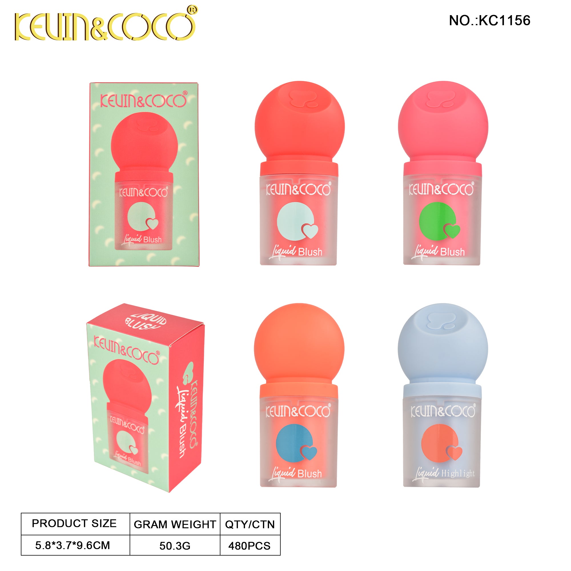 Liquid Blush & Highlighter Display Set - 24 PCS (KC1156/KC1157)