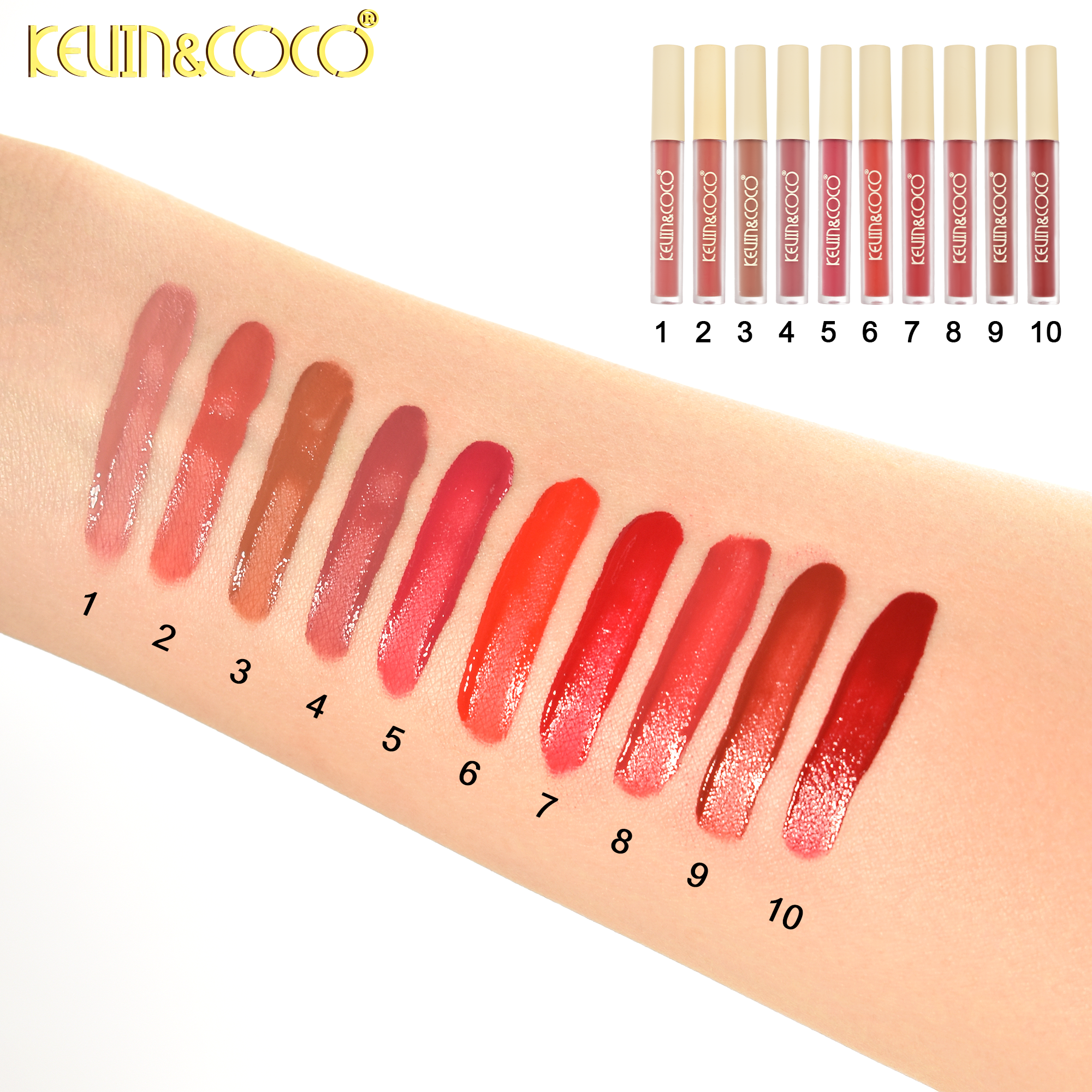 kevin c cucumber lips Kiss Time 10-Piece Lip Gloss Set Display -6PCS(KC1230)