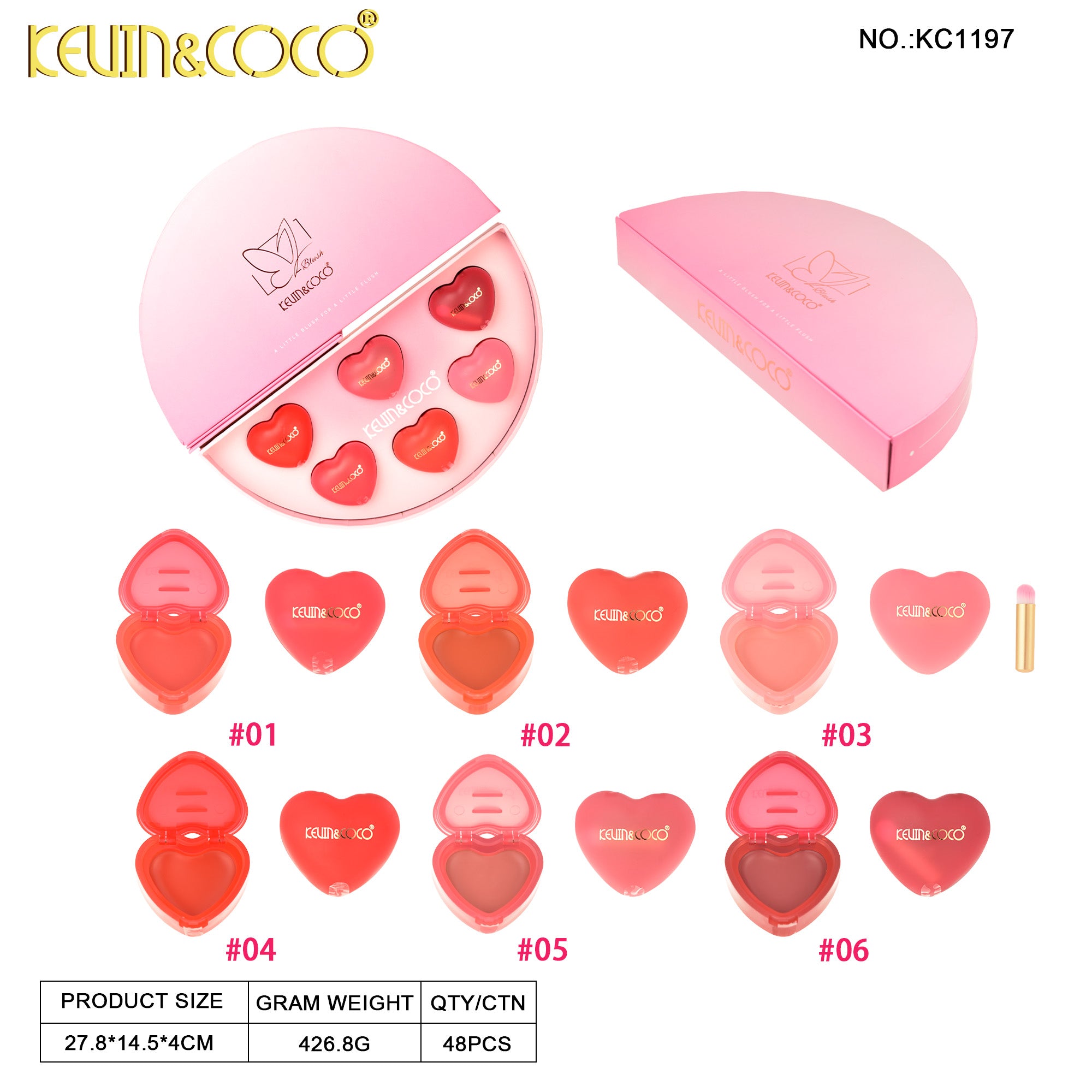 Butterfly Shadow 6-Color Cream Blush Kit-6PCS(KC1197)