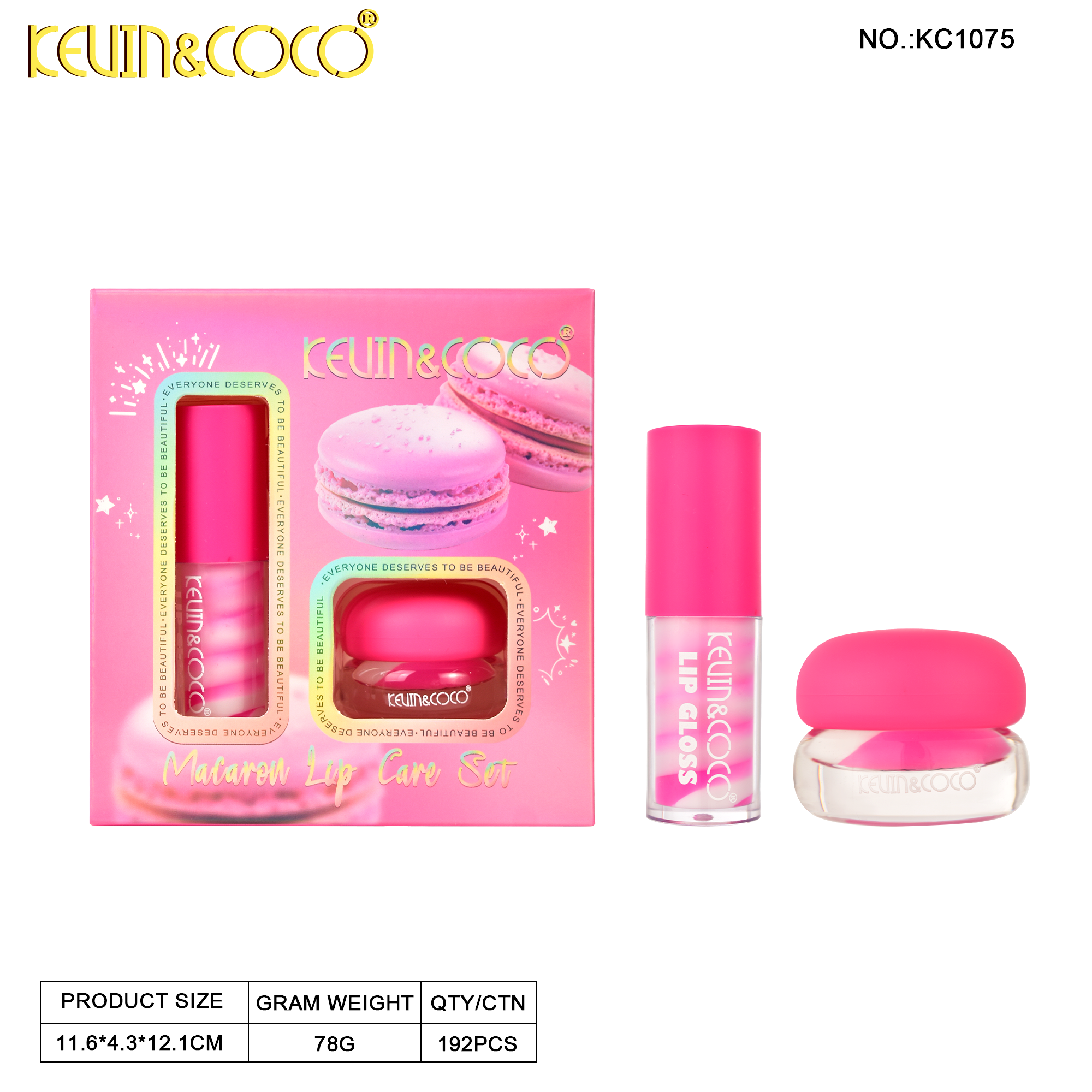 Macaron Dual-Tone Lip Mini Set Display-6PCS( KC1074/KC1075 )