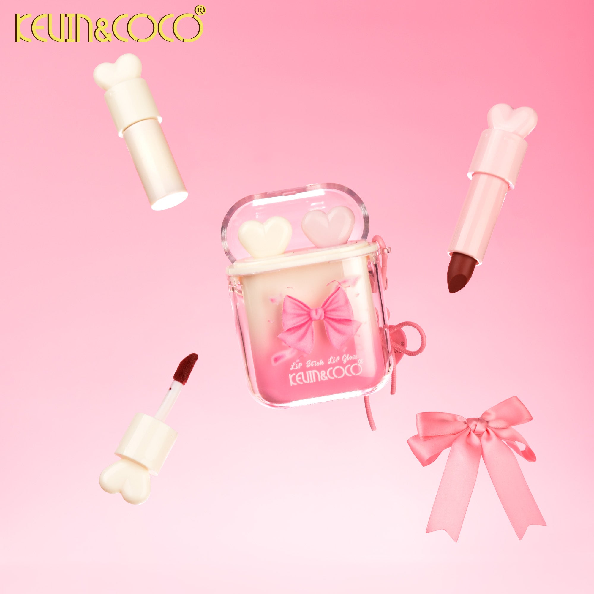 Heart Rate Lip Gloss & Lipstick Kit Display-24PCS(KC1182)