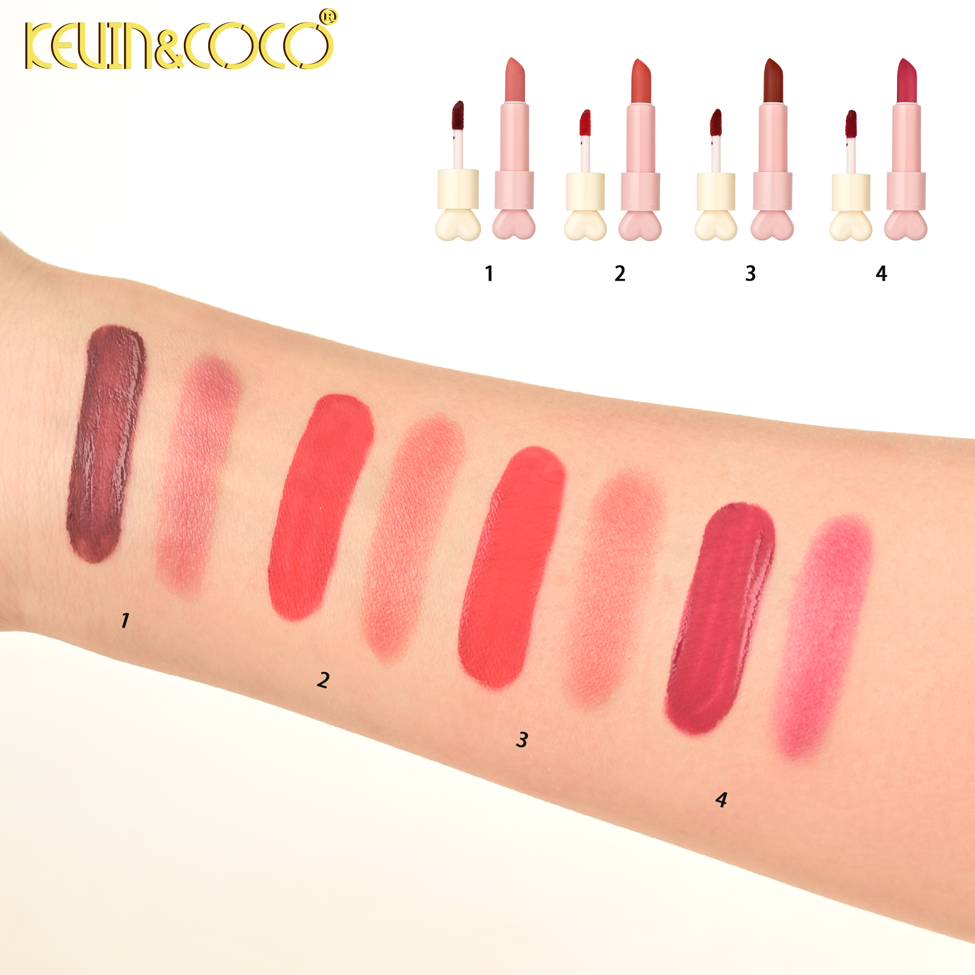 Heart Rate Lip Gloss & Lipstick Kit Display-24PCS(KC1182)