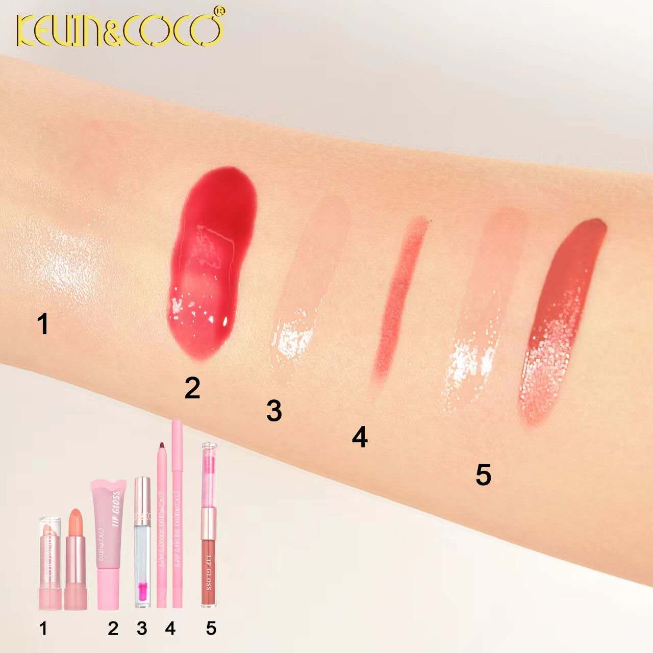Pink Song Lip Gloss Set Display-6PCS (KC1097)