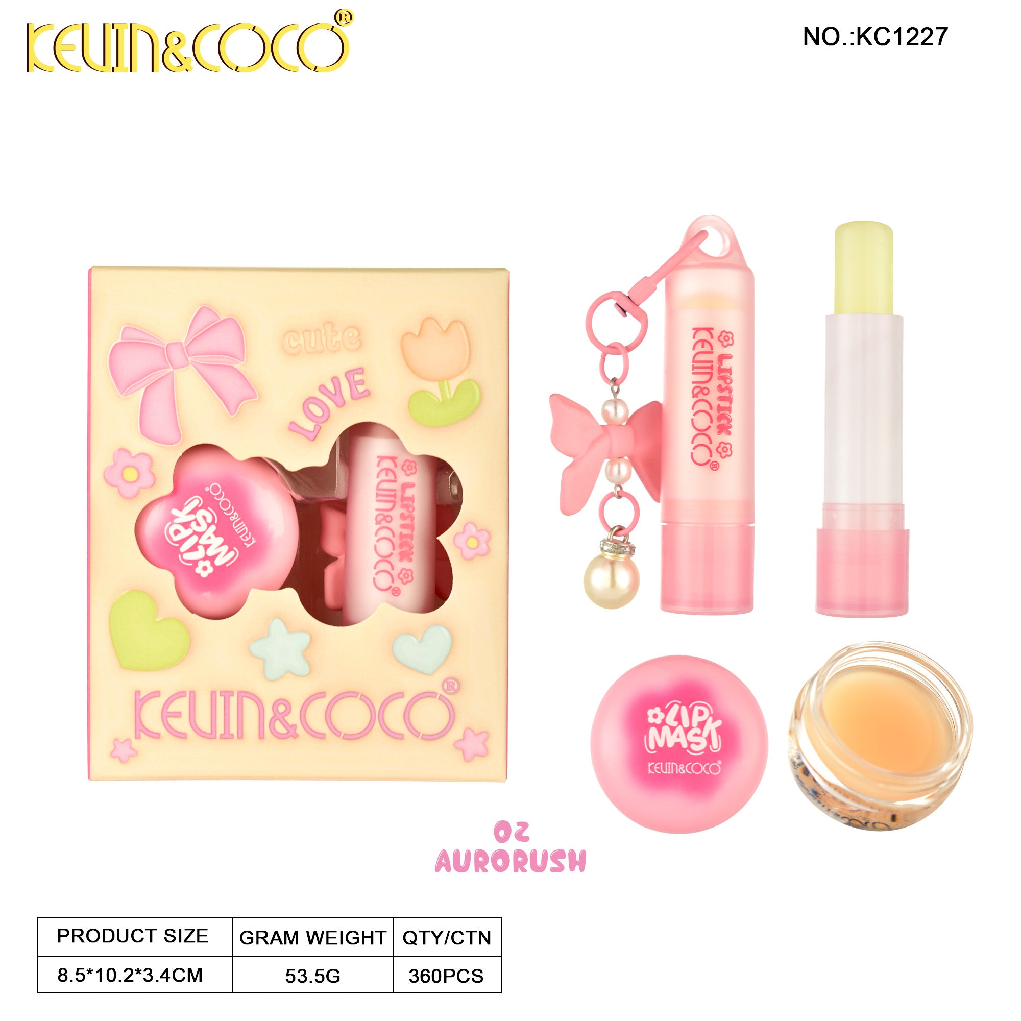 Blooming Sweetheart Lip Mask Set Display-12PCS(KC1227) | KEVIN&COCO