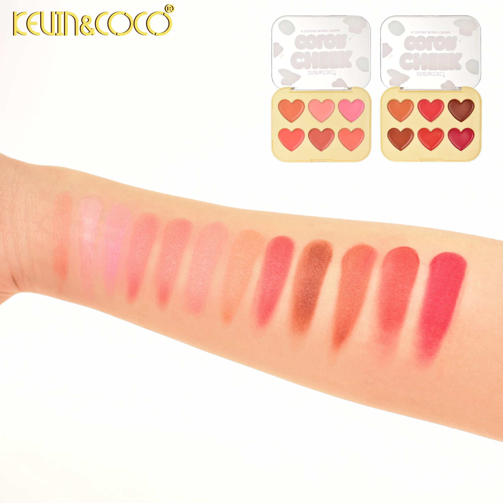 Blooming Sweetheart 6-in-1 Cream Blush & Contour Palette Display -12 PCS(KC1280/KC1281)