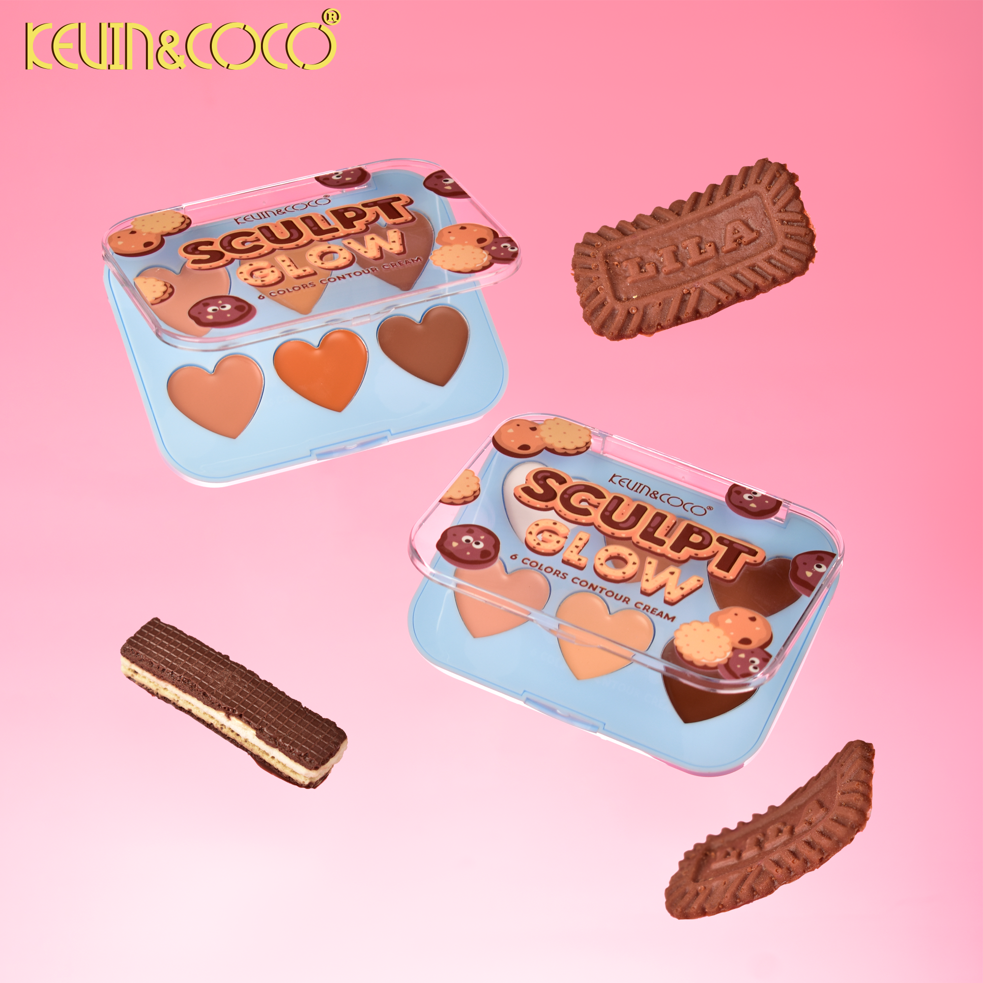 Blooming Sweetheart 6-in-1 Cream Blush & Contour Palette Display -12 PCS(KC1280/KC1281)