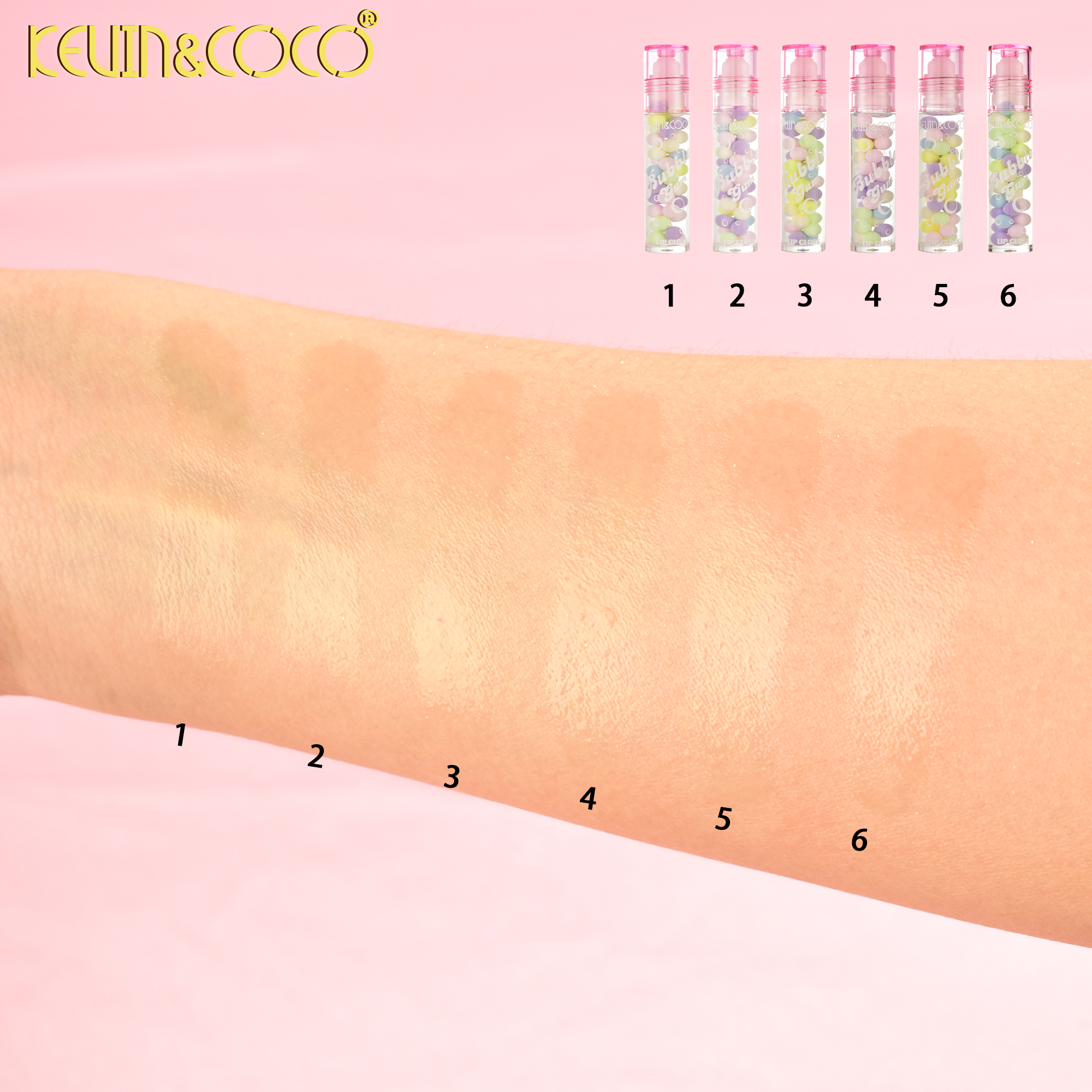 Rainbow Caramel Roll-On Lip Oil Display-36 PCS(KC1232)
