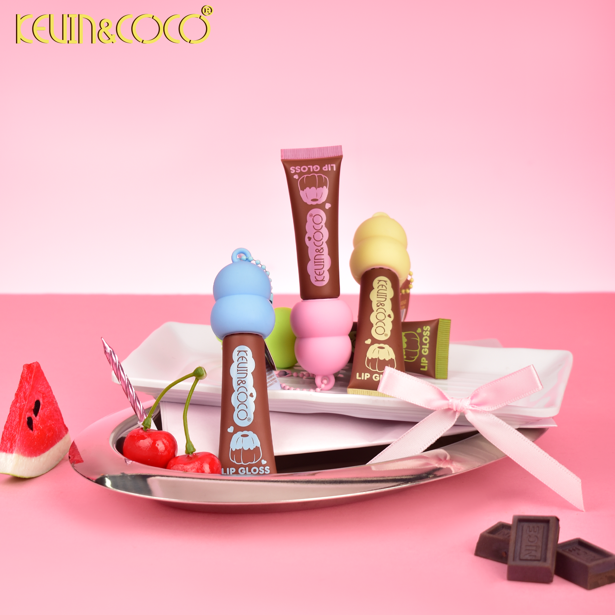 Canelé Series Tube Chocolate-Finish Lip Gloss -24PCS (KC1226)