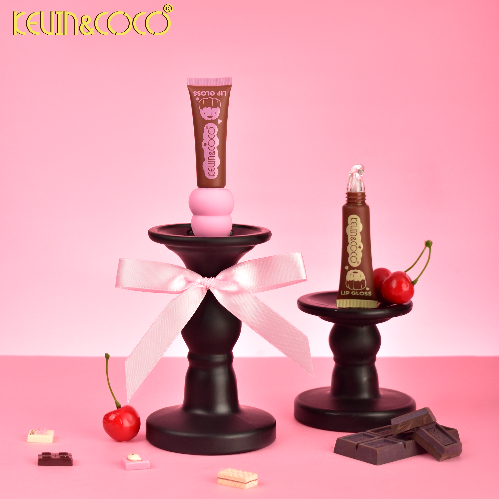 Canelé Series Tube Chocolate-Finish Lip Gloss -24PCS (KC1226)