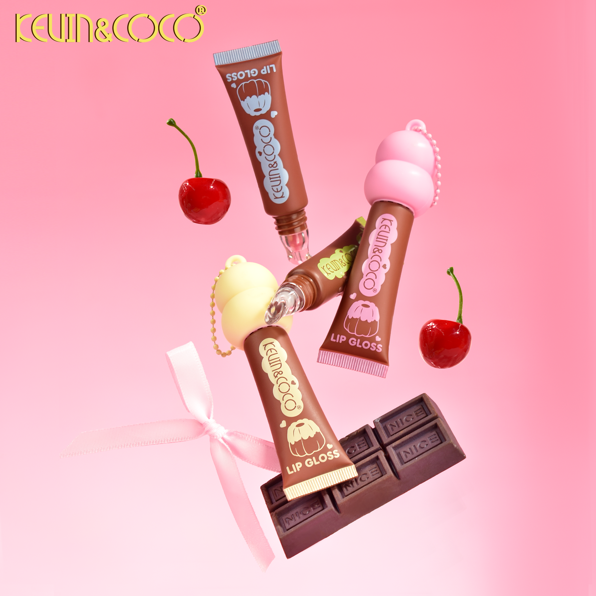 Canelé Series Tube Chocolate-Finish Lip Gloss -24PCS (KC1226)
