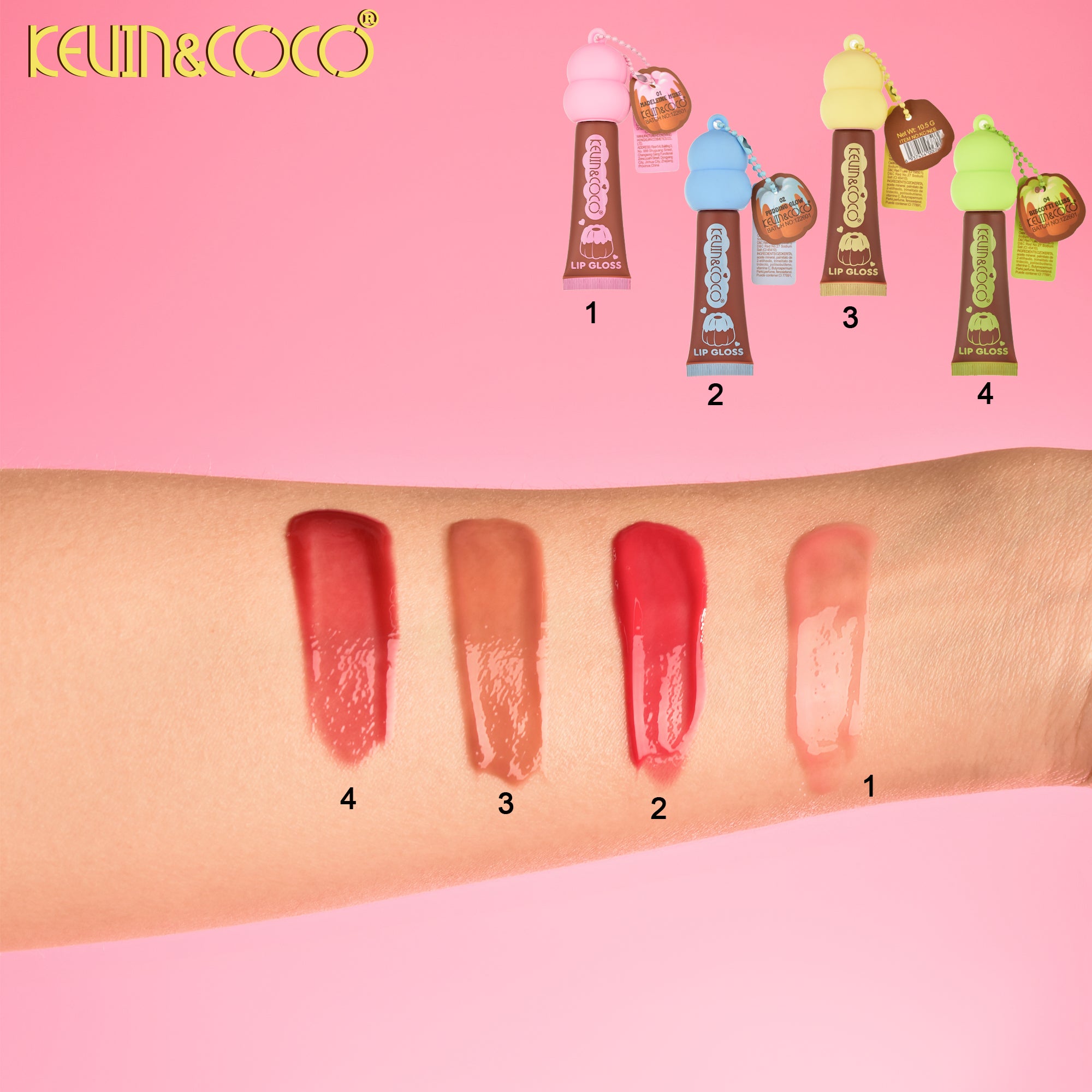 Canelé Series Tube Chocolate-Finish Lip Gloss -24PCS (KC1226)